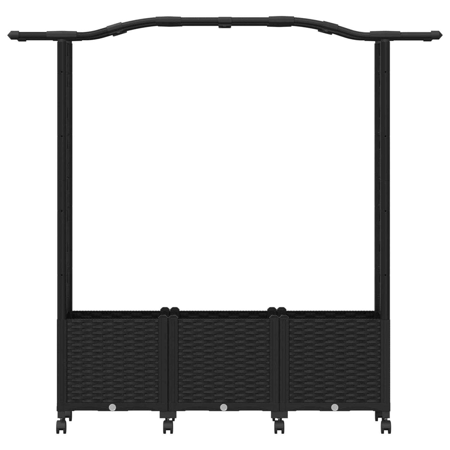 Pakeltas lovas su trelėmis ir stogu Juoda 164 x 40 x 144 cm PP