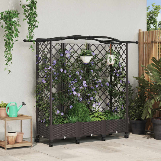 Pakeltas lovas su trelėmis ir stogu Ruda 163 x 40 x 129 cm PP