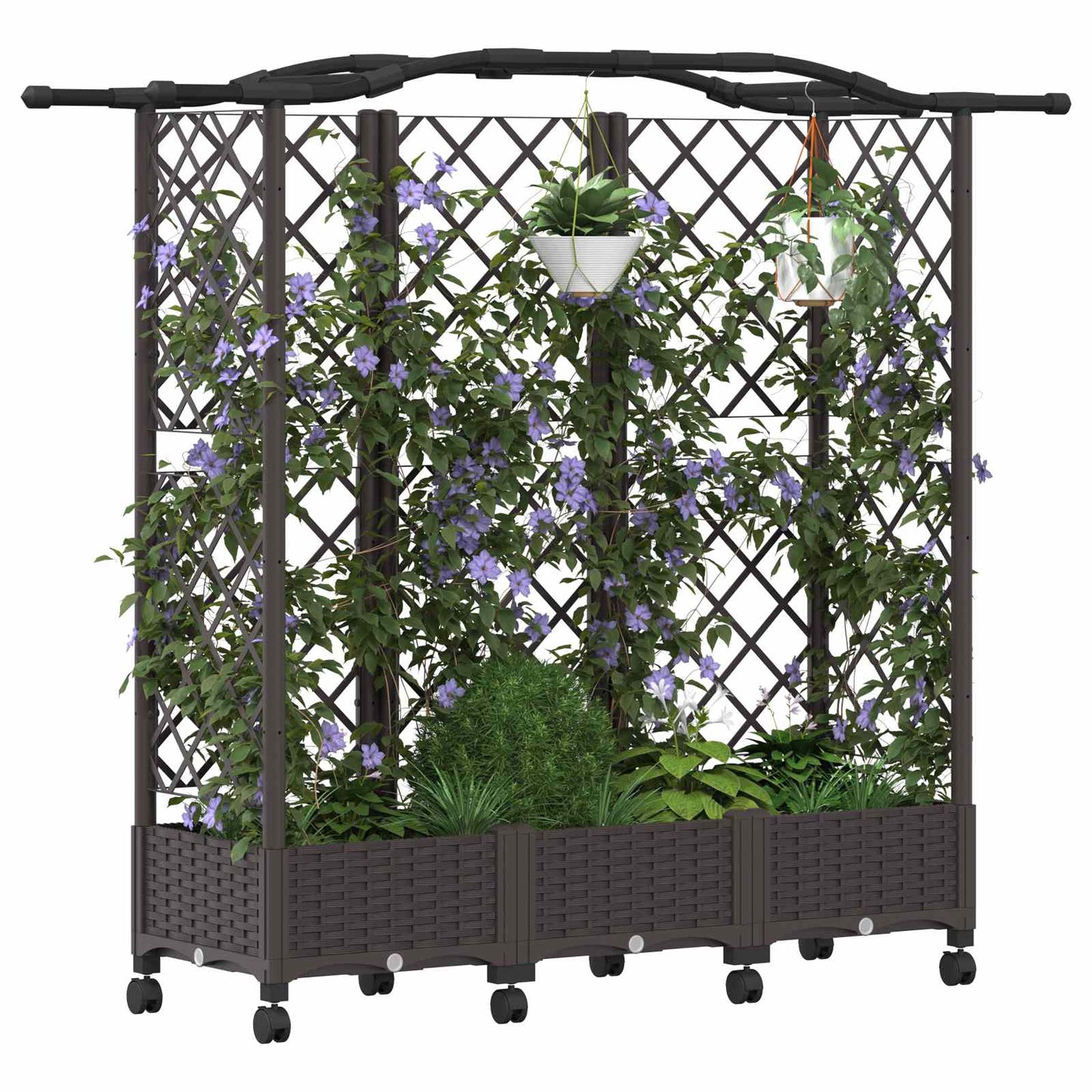 Pakeltas lovas su trelėmis ir stogu Ruda 163 x 40 x 129 cm PP