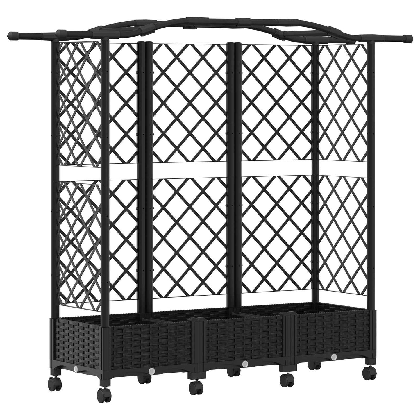 Pakeltas lovas su trelėmis ir stogu Juoda 163 x 40 x 129 cm PP