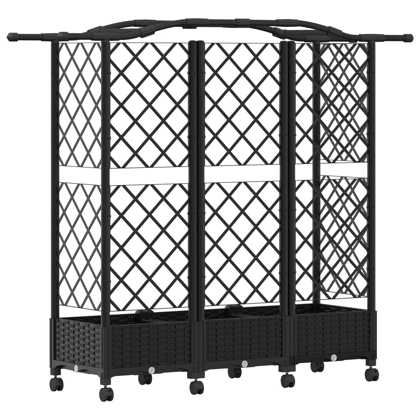 Pakeltas lovas su trelėmis ir stogu Juoda 163 x 40 x 129 cm PP