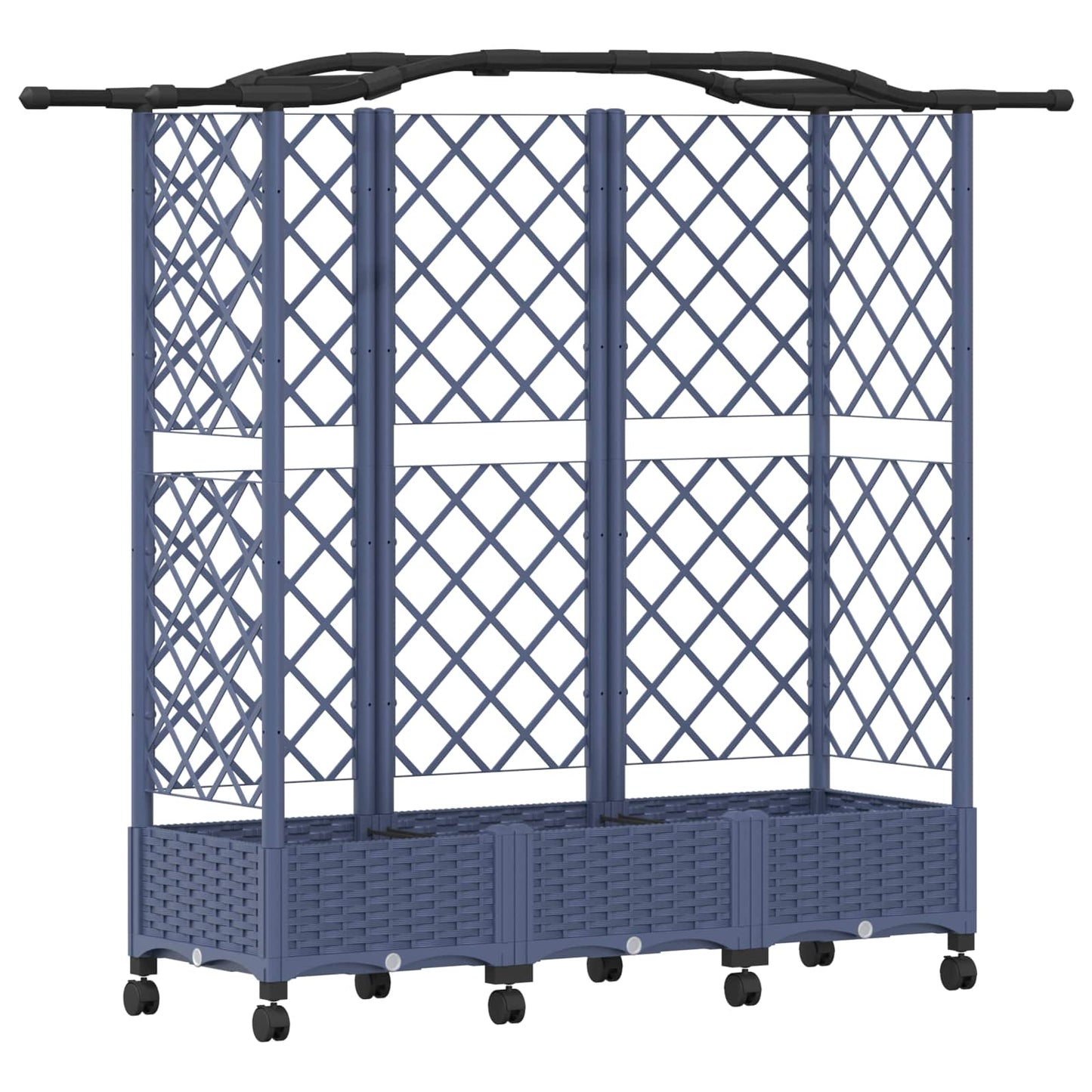 Pakeltas lovas su trelėmis ir stogu Pilka 163 x 40 x 129 cm PP