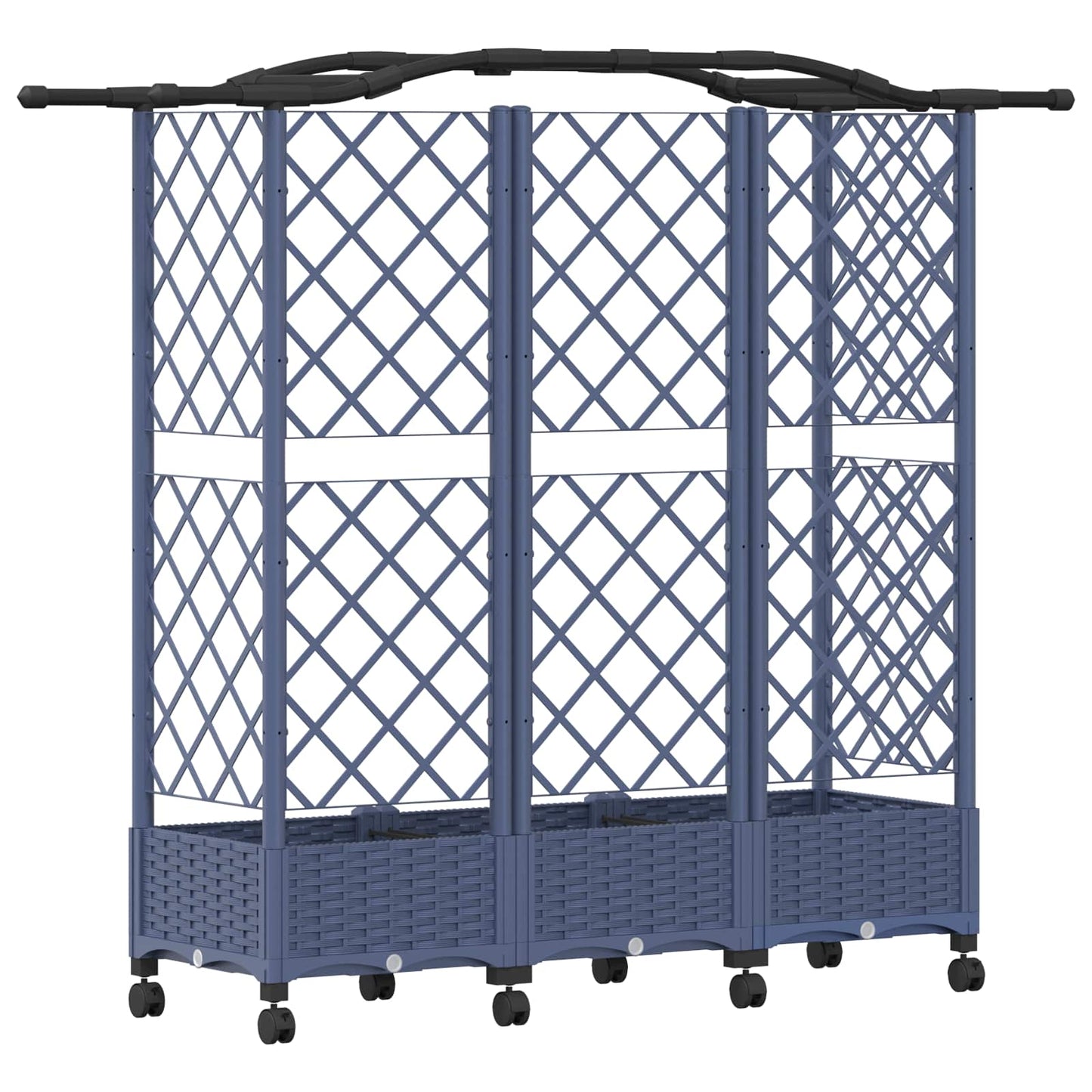 Pakeltas lovas su trelėmis ir stogu Pilka 163 x 40 x 129 cm PP