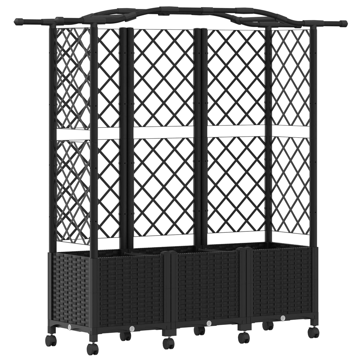 Pakeltas lovas su trelėmis ir stogu Juoda 163 x 40 x 144 cm PP