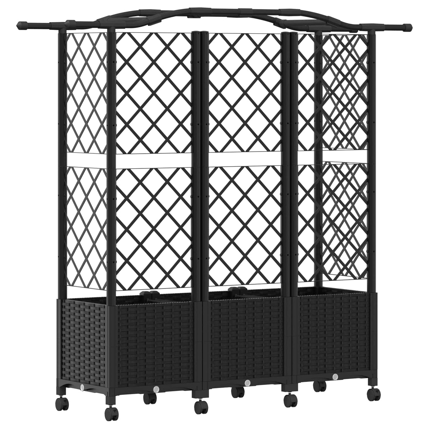 Pakeltas lovas su trelėmis ir stogu Juoda 163 x 40 x 144 cm PP