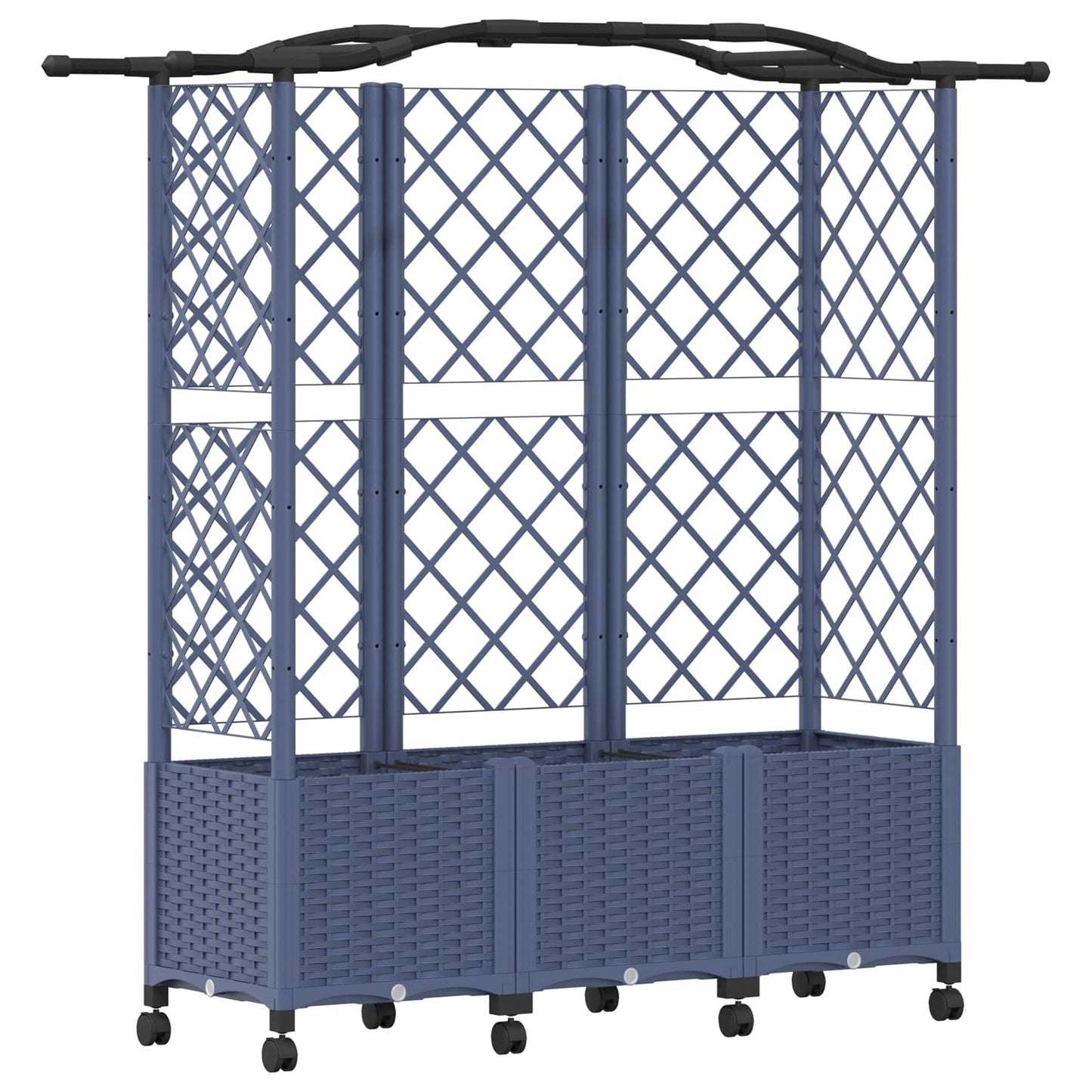 Pakeltas lovas su trelėmis ir stogu Pilka 163 x 40 x 144 cm PP