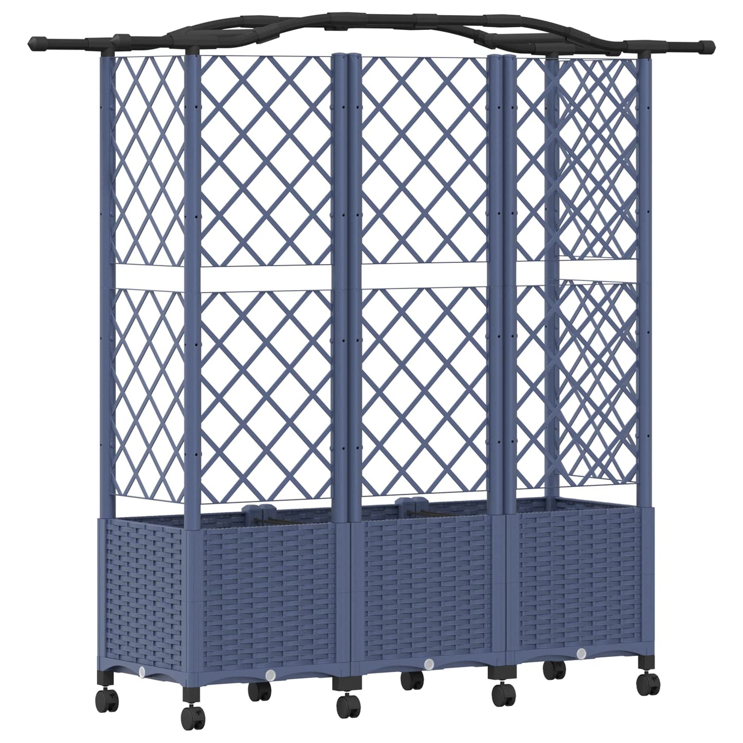 Pakeltas lovas su trelėmis ir stogu Pilka 163 x 40 x 144 cm PP