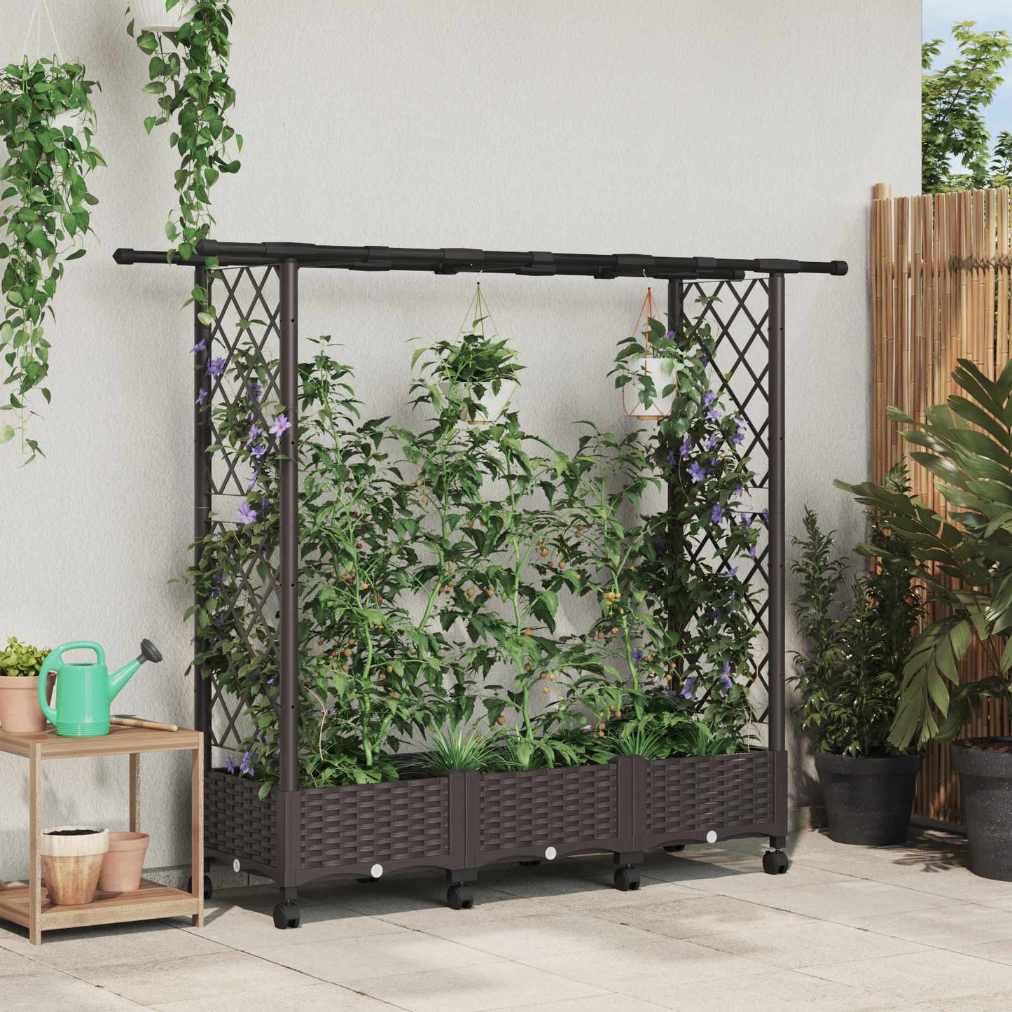 Pakeltas lovas su trelėmis ir stogu Ruda 164 x 40 x 127 cm PP