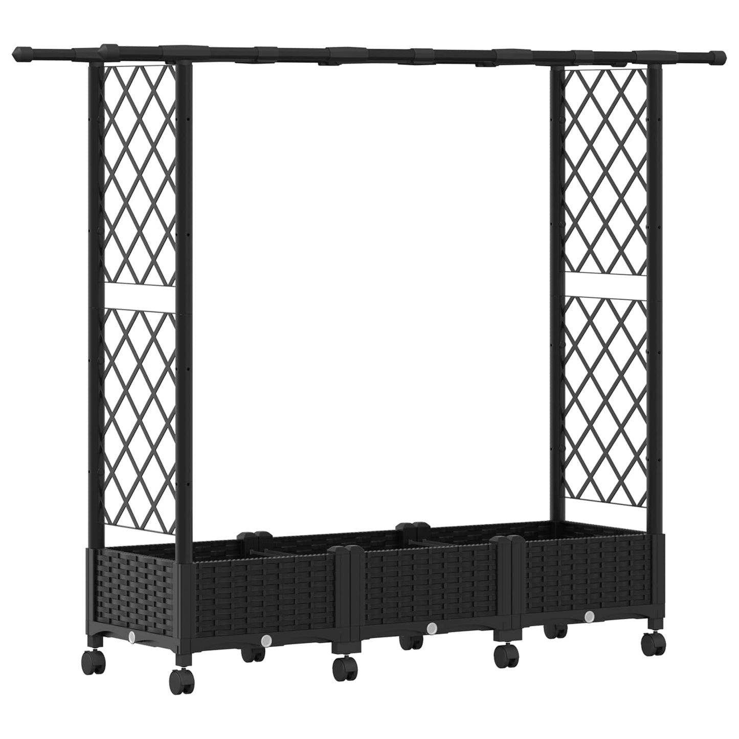 Pakeltas lovas su trelėmis ir stogu Juoda 164 x 40 x 127 cm PP
