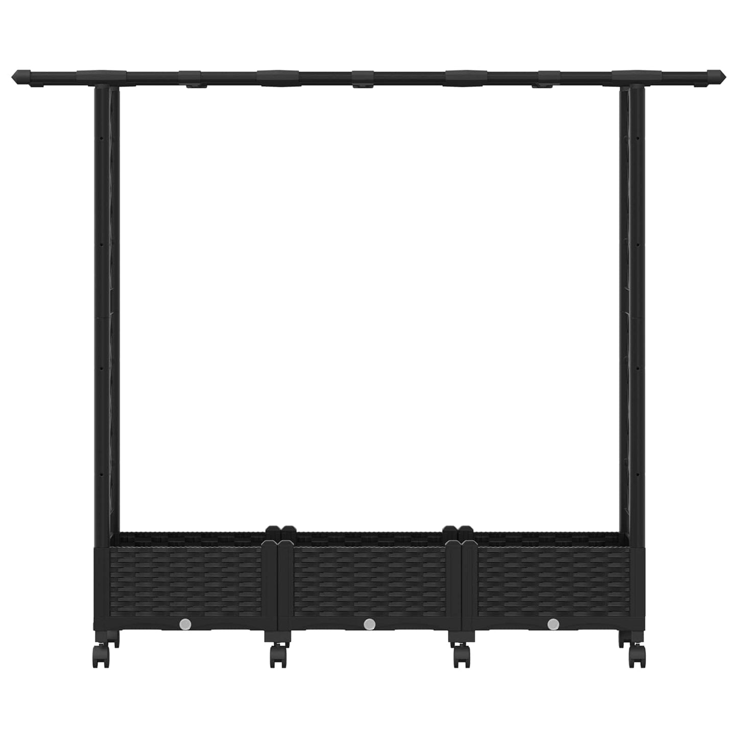 Pakeltas lovas su trelėmis ir stogu Juoda 164 x 40 x 127 cm PP
