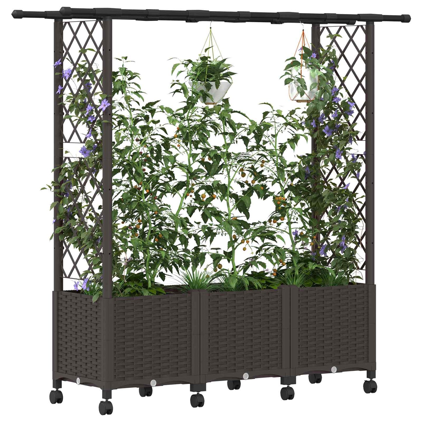Pakeltas lovas su trelėmis ir stogu Ruda 162,5 x 40 x 142 cm PP