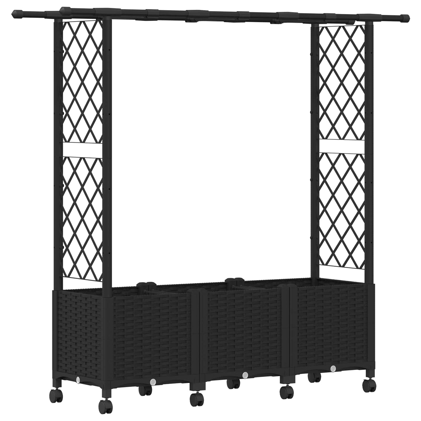 Pakeltas lovas su trelėmis ir stogu Juoda 162,5 x 40 x 142 cm