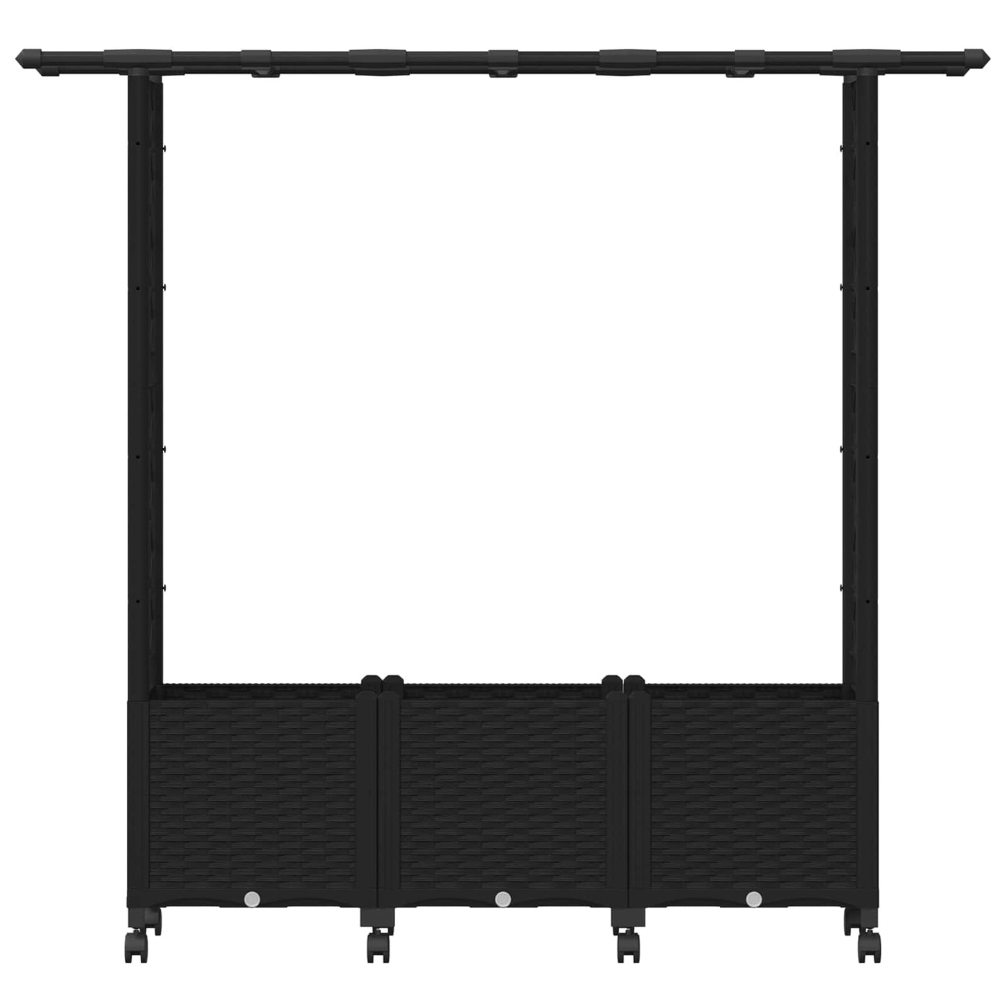 Pakeltas lovas su trelėmis ir stogu Juoda 162,5 x 40 x 142 cm
