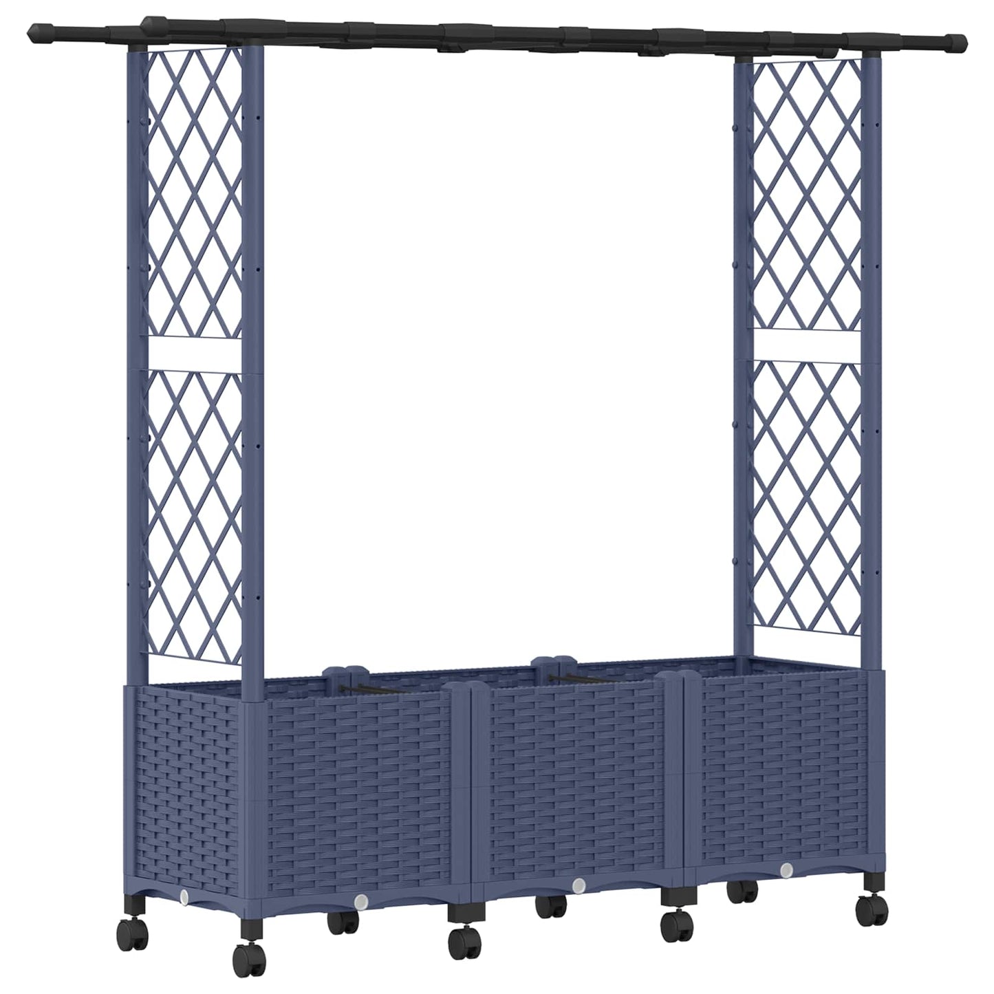 Pakeltas lovas su trelėmis ir stogu Pilka 162,5 x 40 x 142 cm