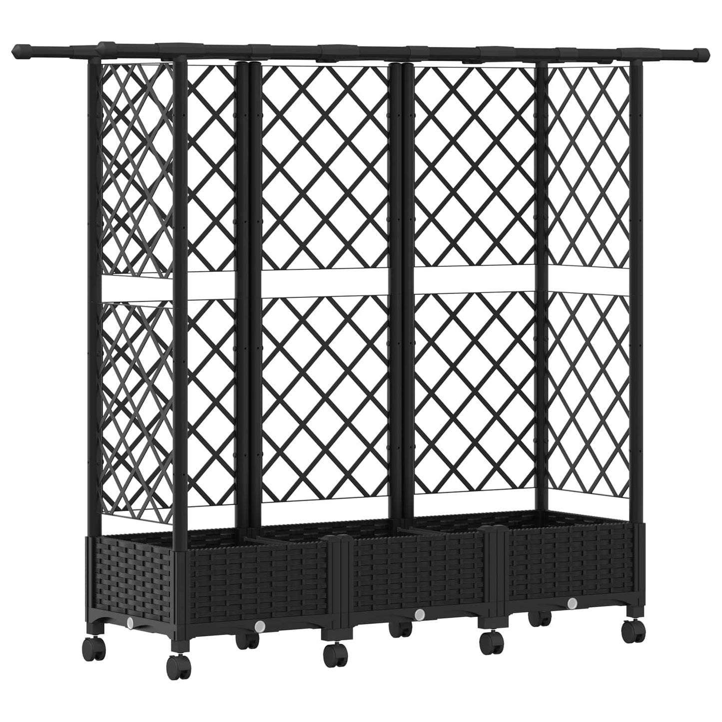 Pakeltas lovas su trelėmis ir stogu Juoda 164 x 40 x 127 cm PP