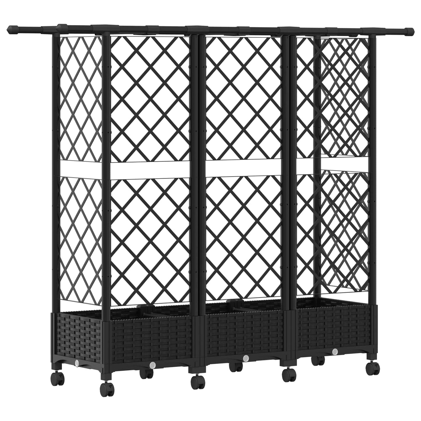 Pakeltas lovas su trelėmis ir stogu Juoda 164 x 40 x 127 cm PP