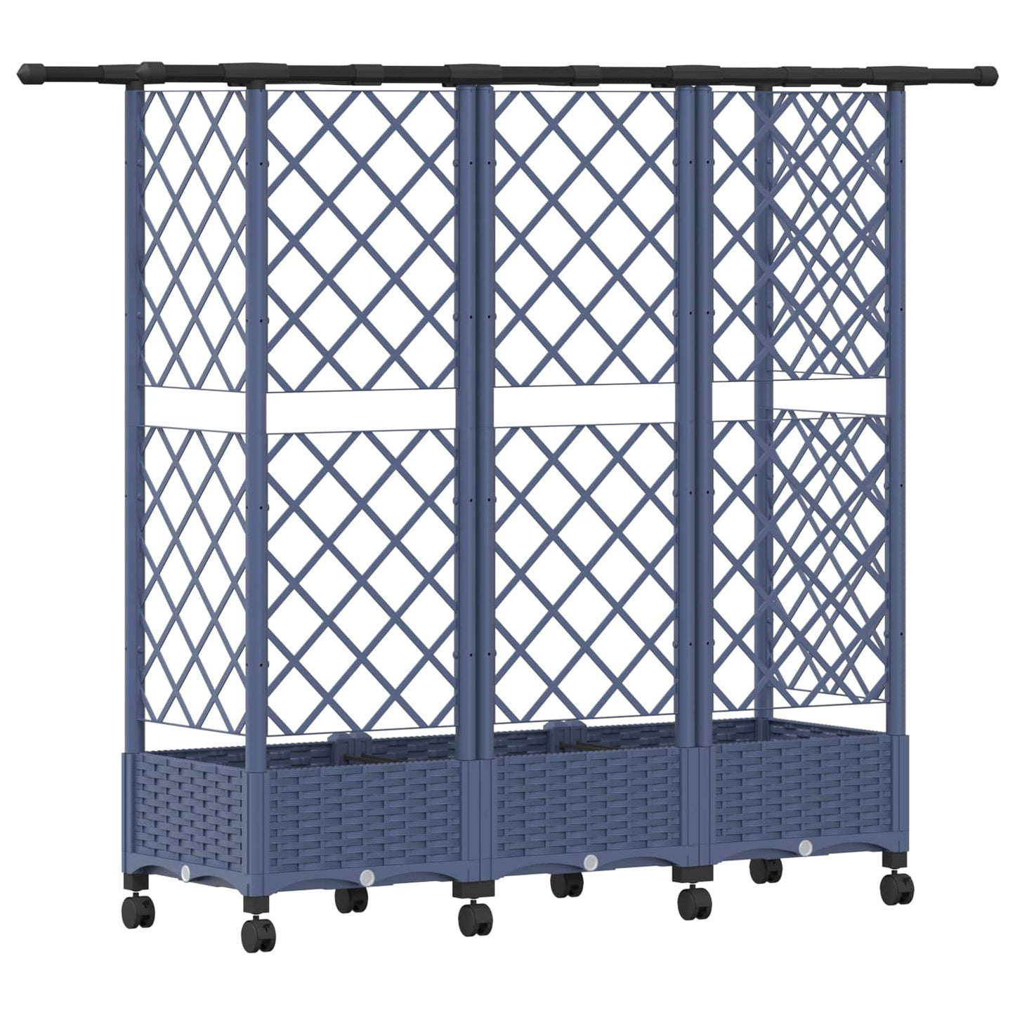 Pakeltas lovas su trelėmis ir stogu Pilka 164 x 40 x 127 cm PP