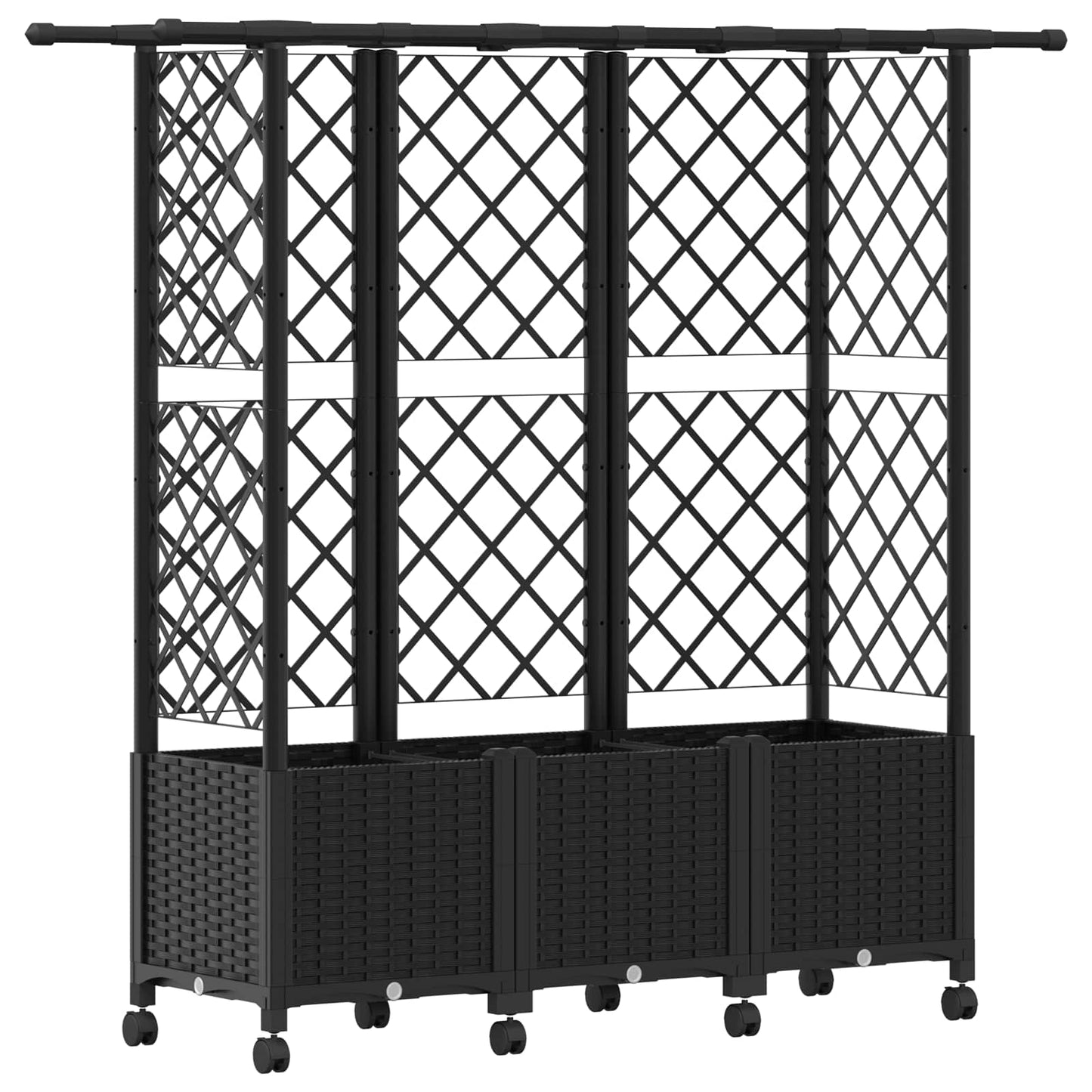 Pakeltas lovas su trelėmis ir stogu Juoda 163,5 x 40 x 142 cm