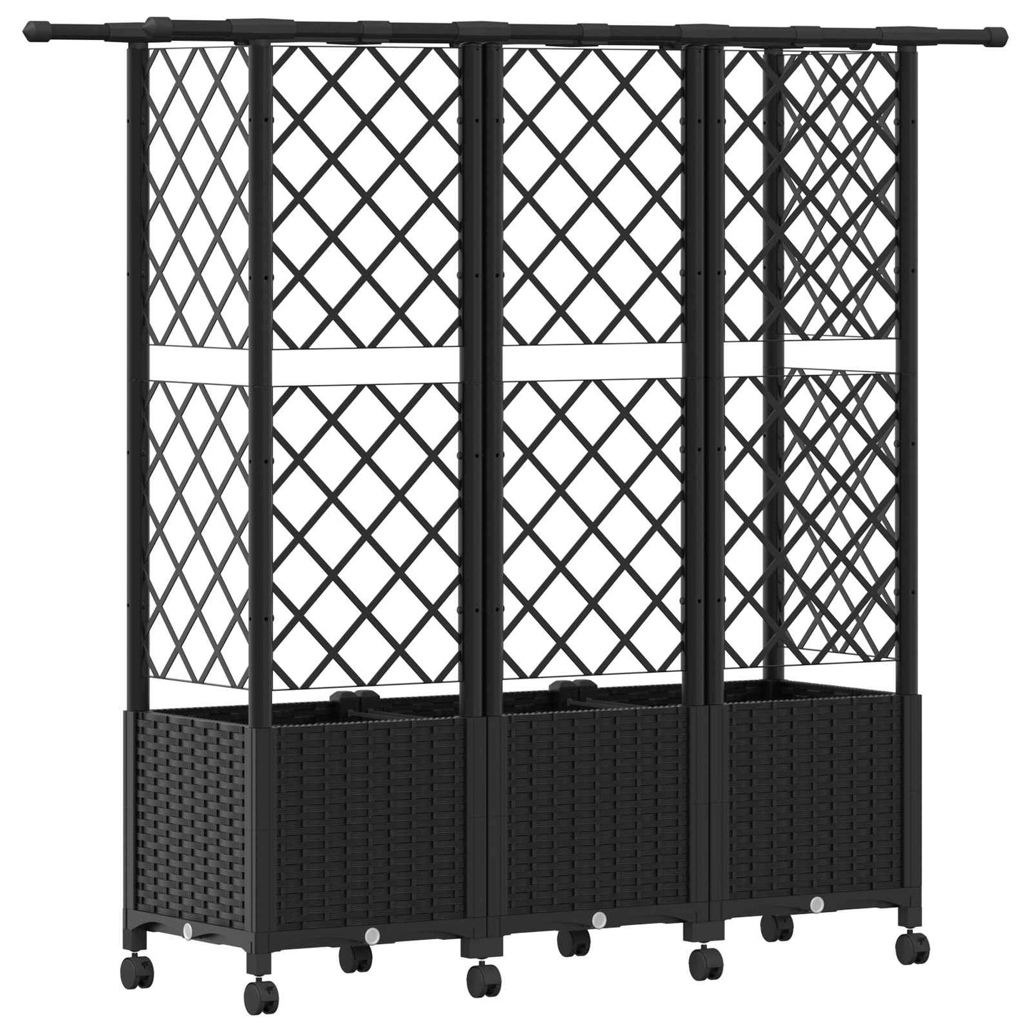 Pakeltas lovas su trelėmis ir stogu Juoda 163,5 x 40 x 142 cm