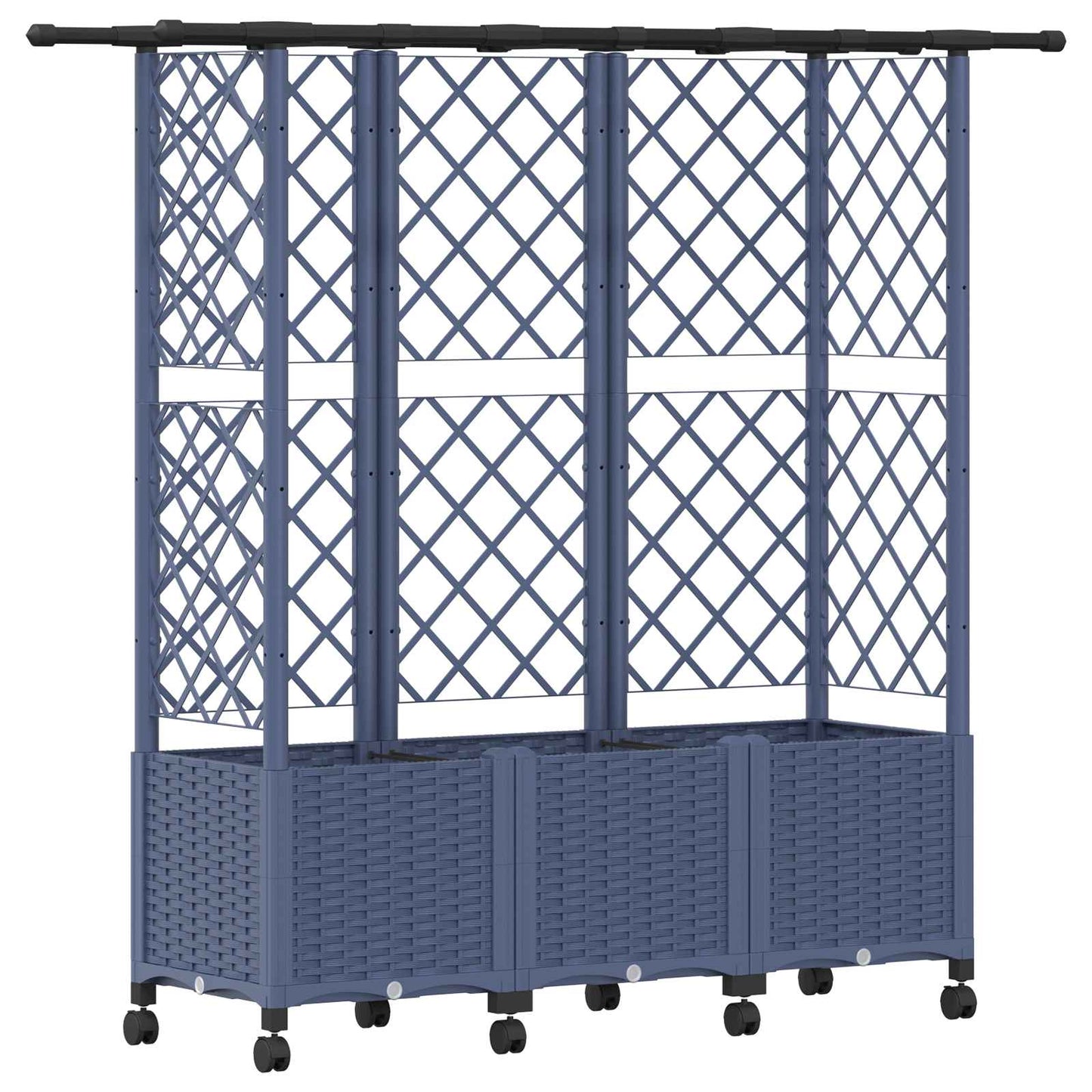 Pakeltas lovas su trelėmis ir stogu Pilka 163,5 x 40 x 142 cm