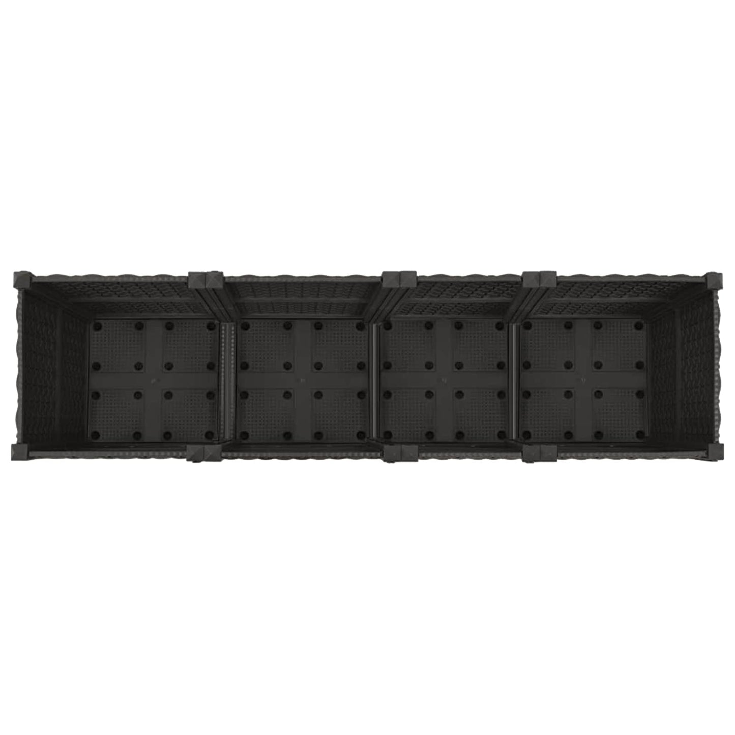 Sodo puodynė su ratukais Juoda 160 x 40 x 44 cm PP