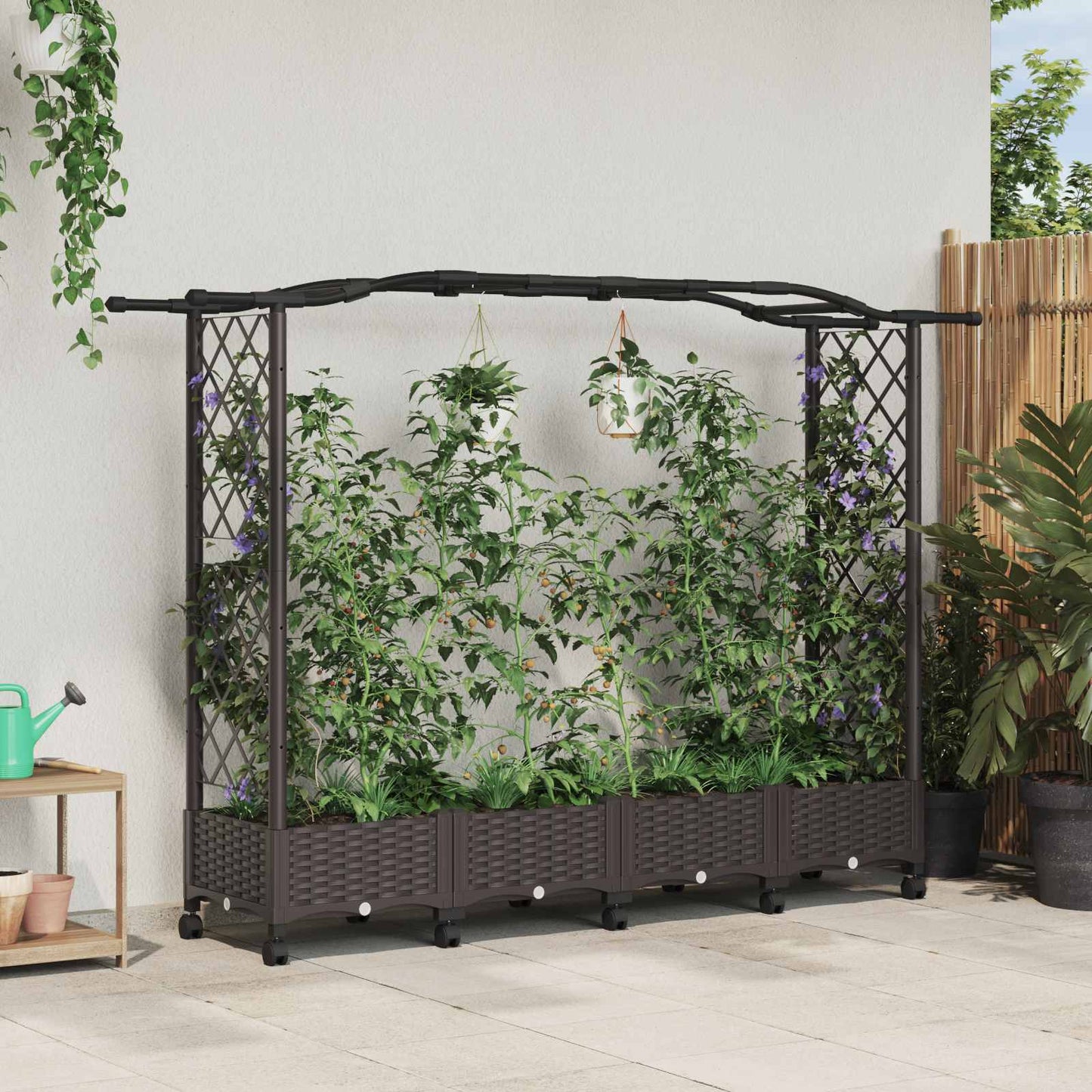 Pakeltas lovas su trelėmis ir stogu Ruda 207 x 40 x 129 cm PP