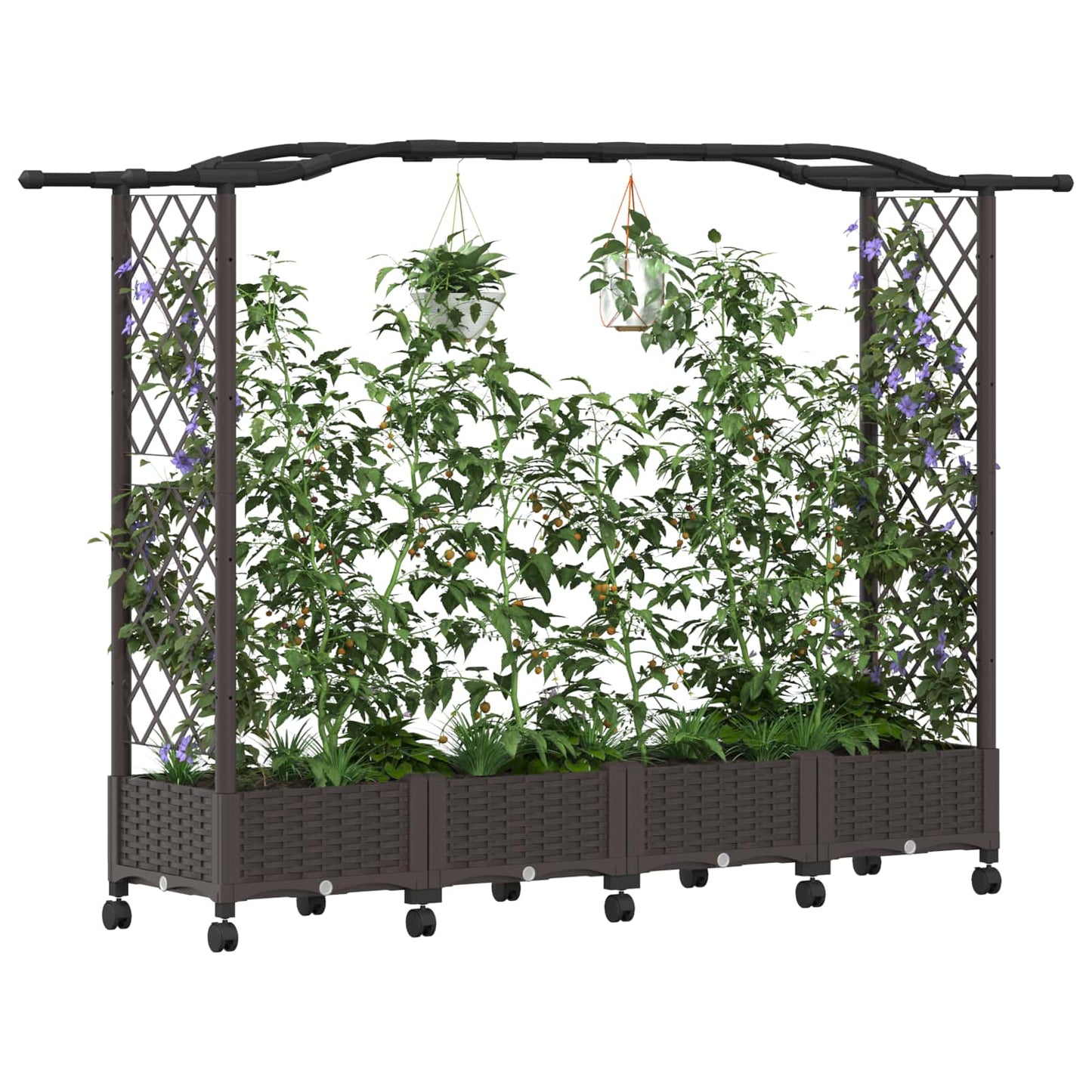 Pakeltas lovas su trelėmis ir stogu Ruda 207 x 40 x 129 cm PP