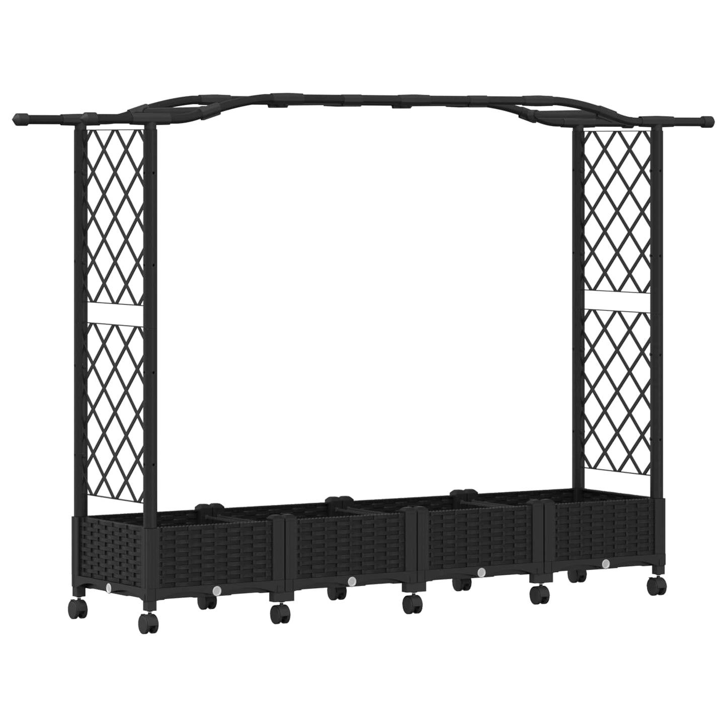 Pakeltas lovas su trelėmis ir stogu Juoda 207 x 40 x 129 cm PP