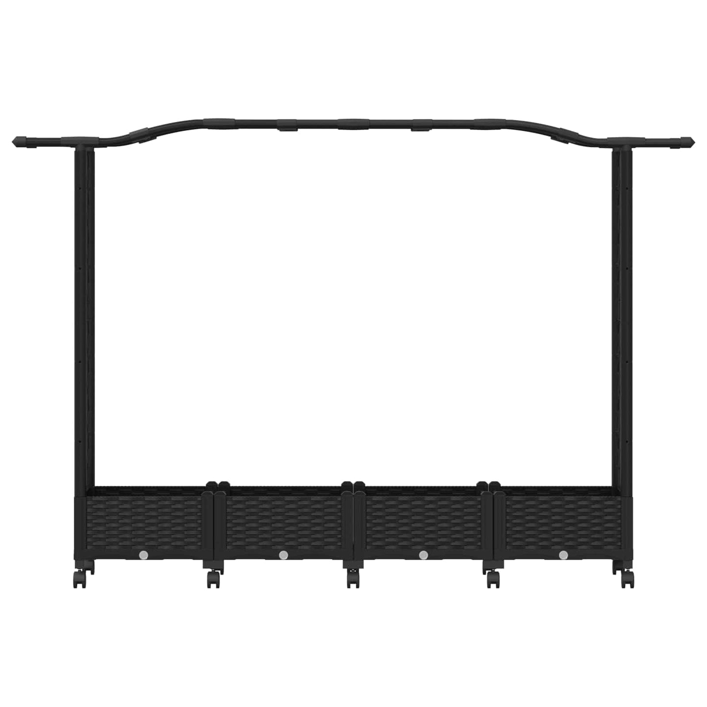 Pakeltas lovas su trelėmis ir stogu Juoda 207 x 40 x 129 cm PP