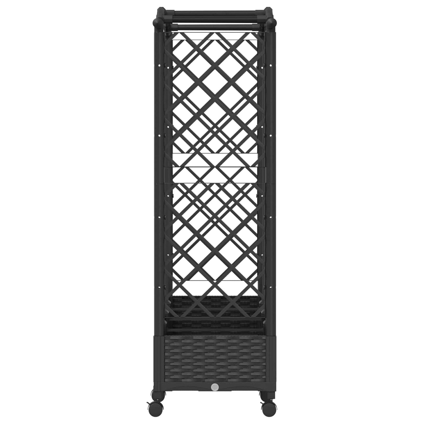 Pakeltas lovas su trelėmis ir stogu Juoda 207 x 40 x 129 cm PP