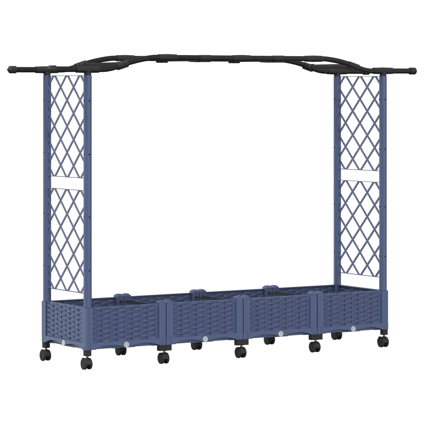 Pakeltas lovas su trelėmis ir stogu Pilka 207 x 40 x 129 cm PP