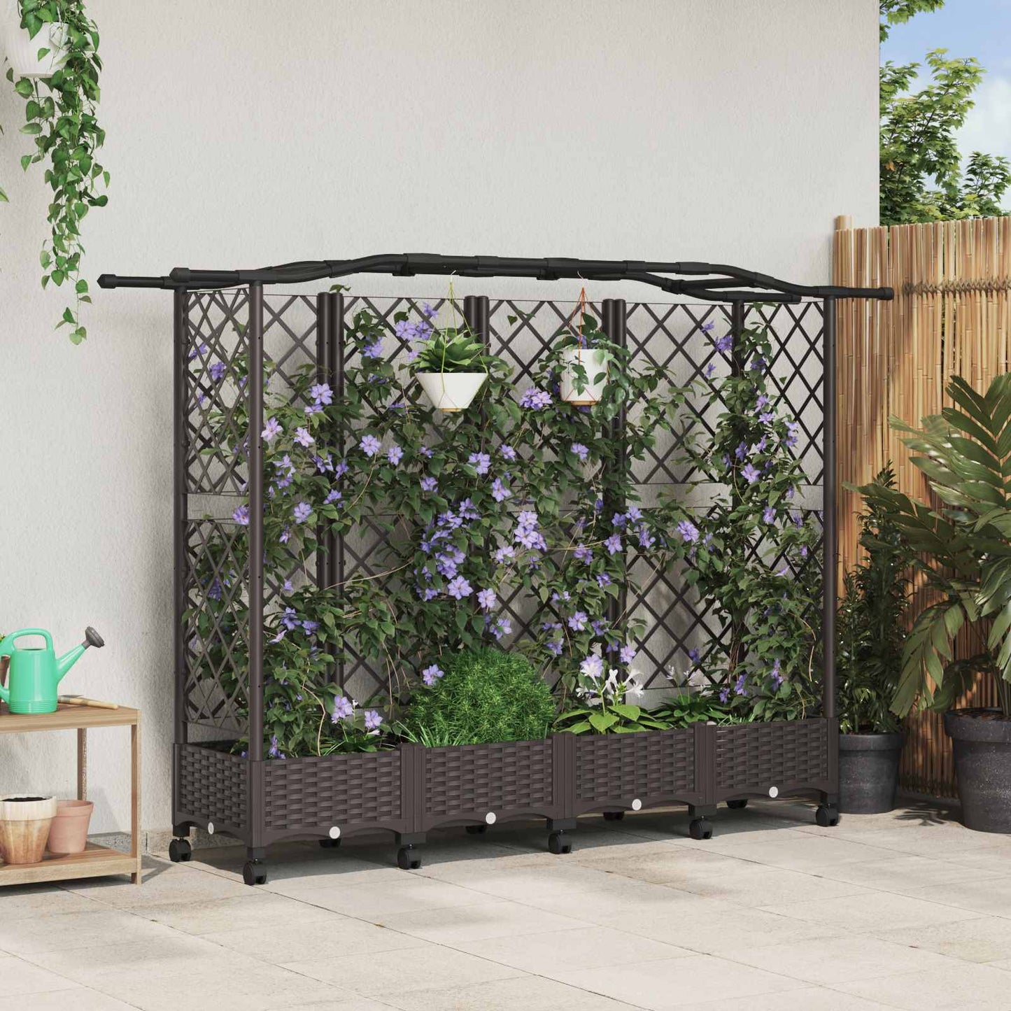 Pakeltas lovas su trelėmis ir stogu Ruda 203,5 x 40 x 129 cm PP