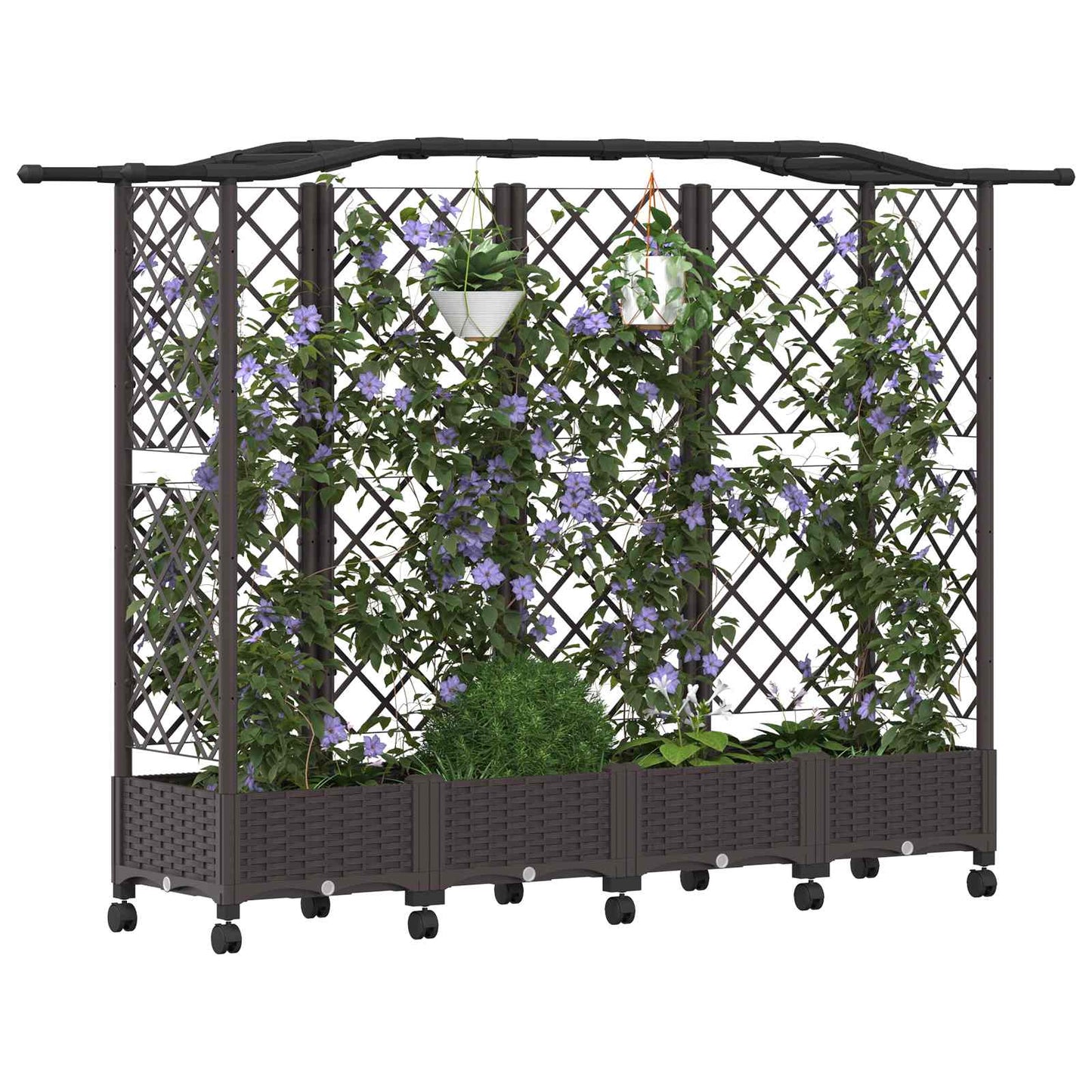 Pakeltas lovas su trelėmis ir stogu Ruda 203,5 x 40 x 129 cm PP