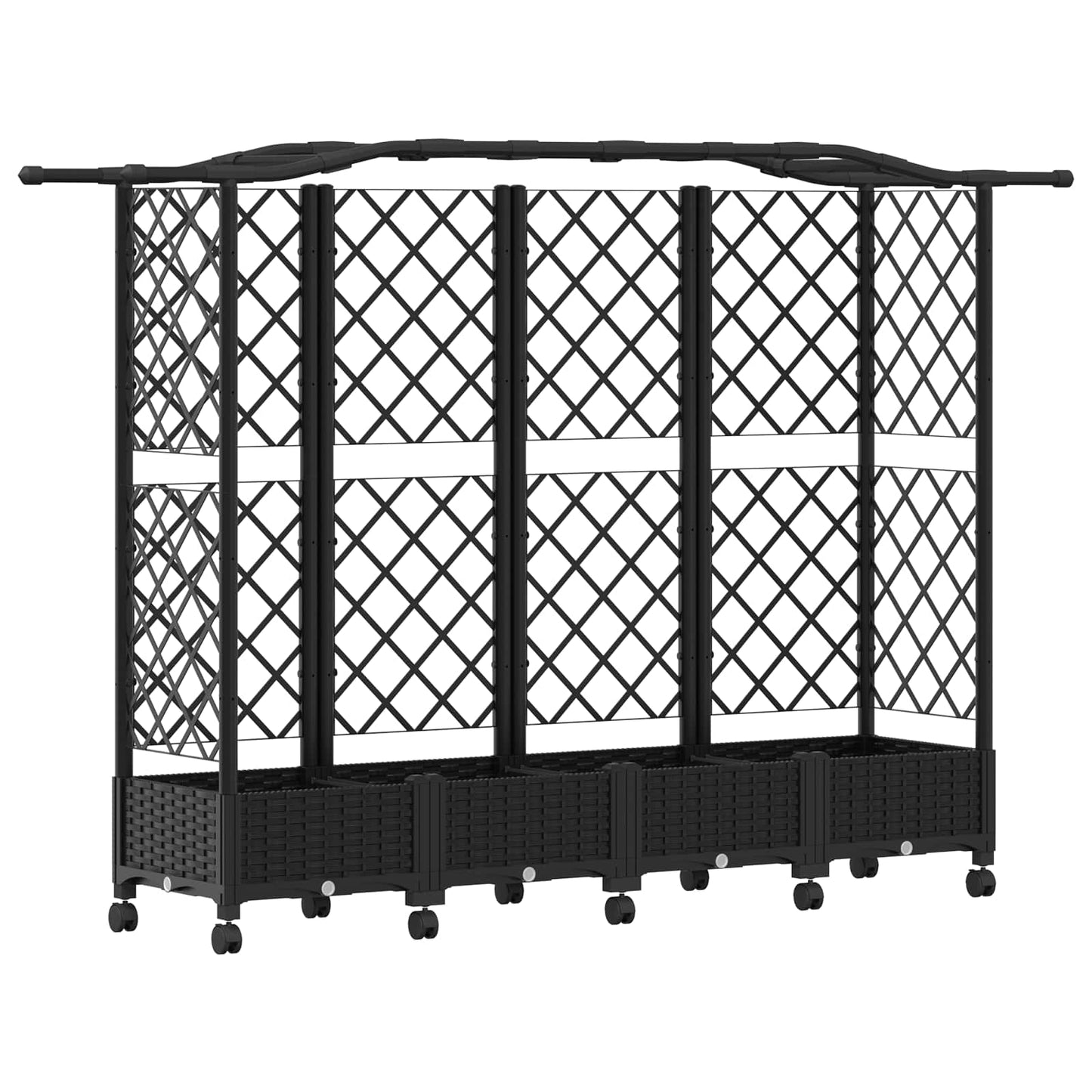 Pakeltas lovas su trelėmis ir stogu Juoda 203,5 x 40 x 129 cm