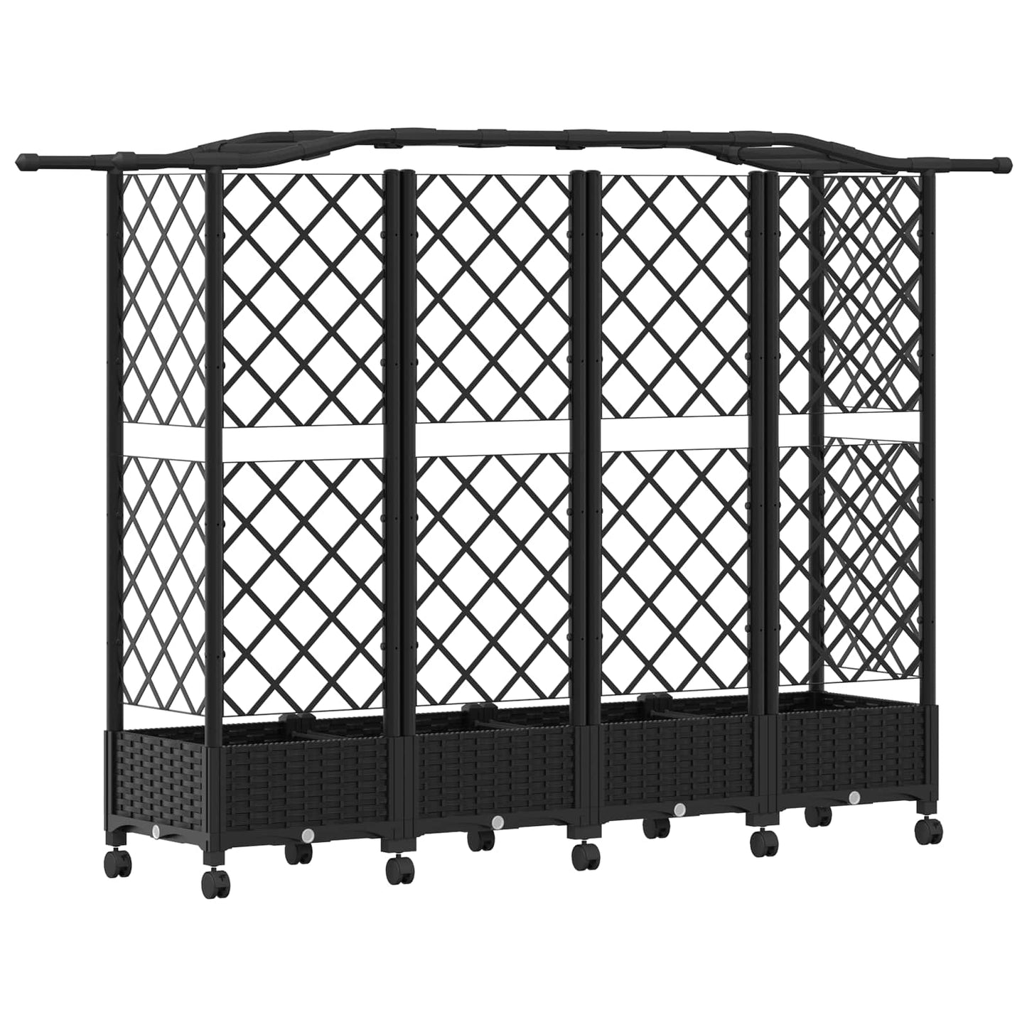 Pakeltas lovas su trelėmis ir stogu Juoda 203,5 x 40 x 129 cm
