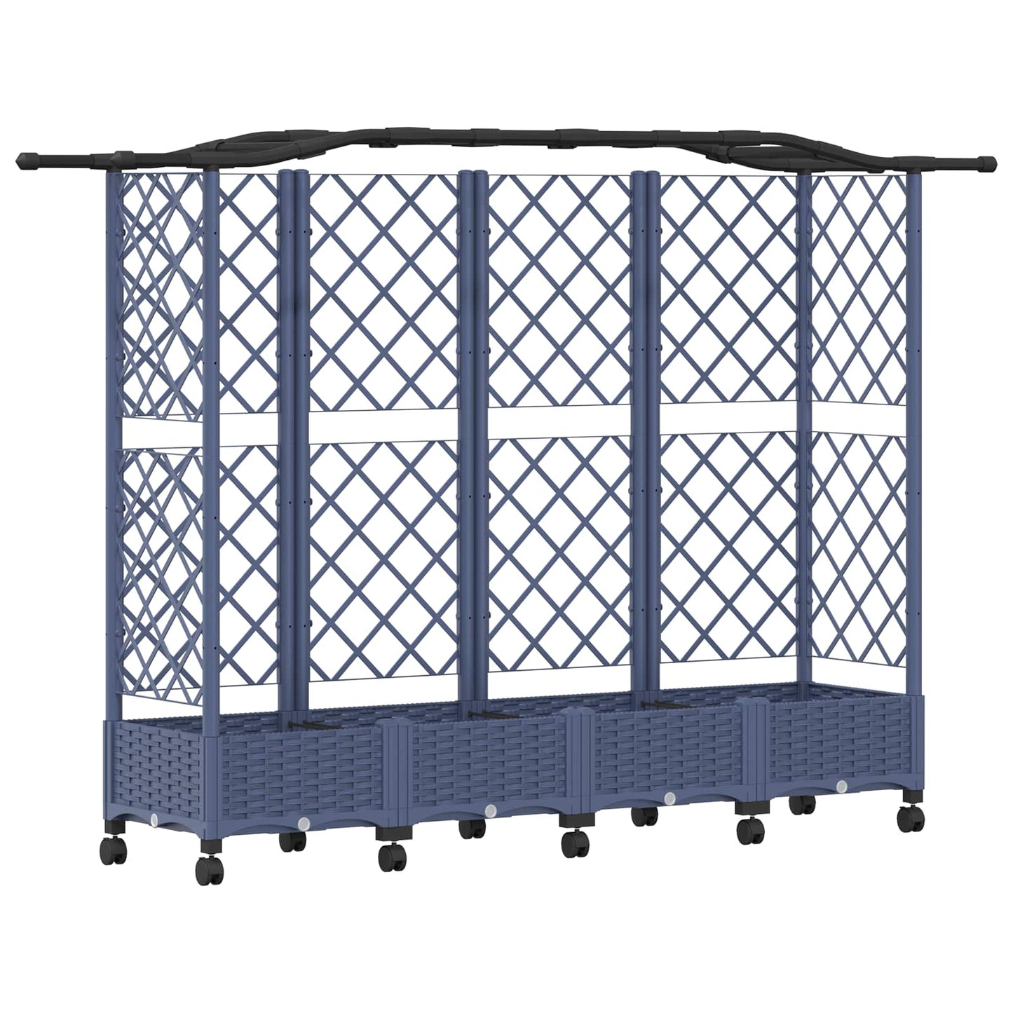 Pakeltas lovas su trelėmis ir stogu Pilka 203,5 x 40 x 129 cm
