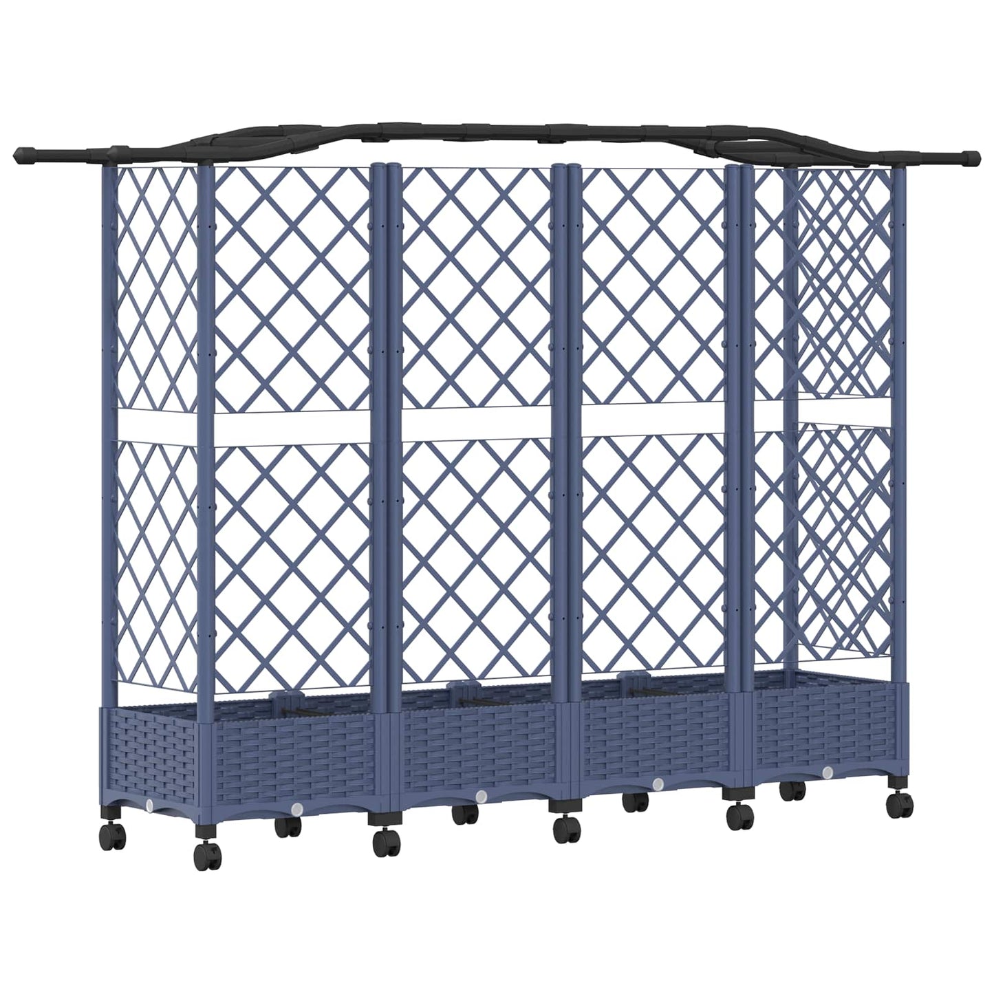 Pakeltas lovas su trelėmis ir stogu Pilka 203,5 x 40 x 129 cm