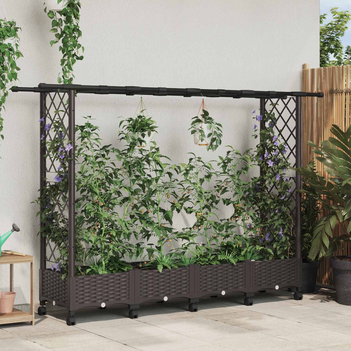 Pakeltas lovas su trelėmis ir stogu Ruda 203 x 40 x 127 cm PP