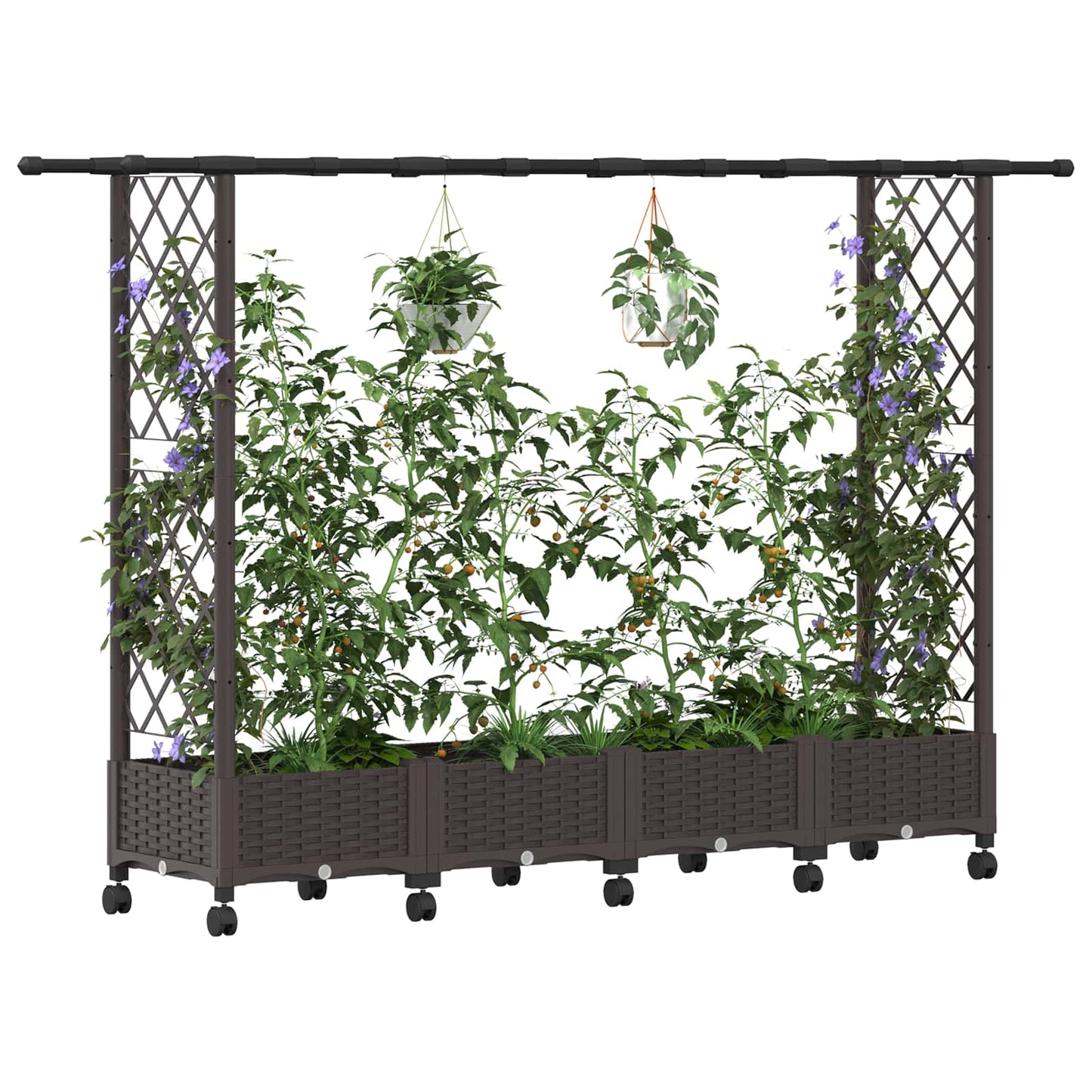 Pakeltas lovas su trelėmis ir stogu Ruda 203 x 40 x 127 cm PP