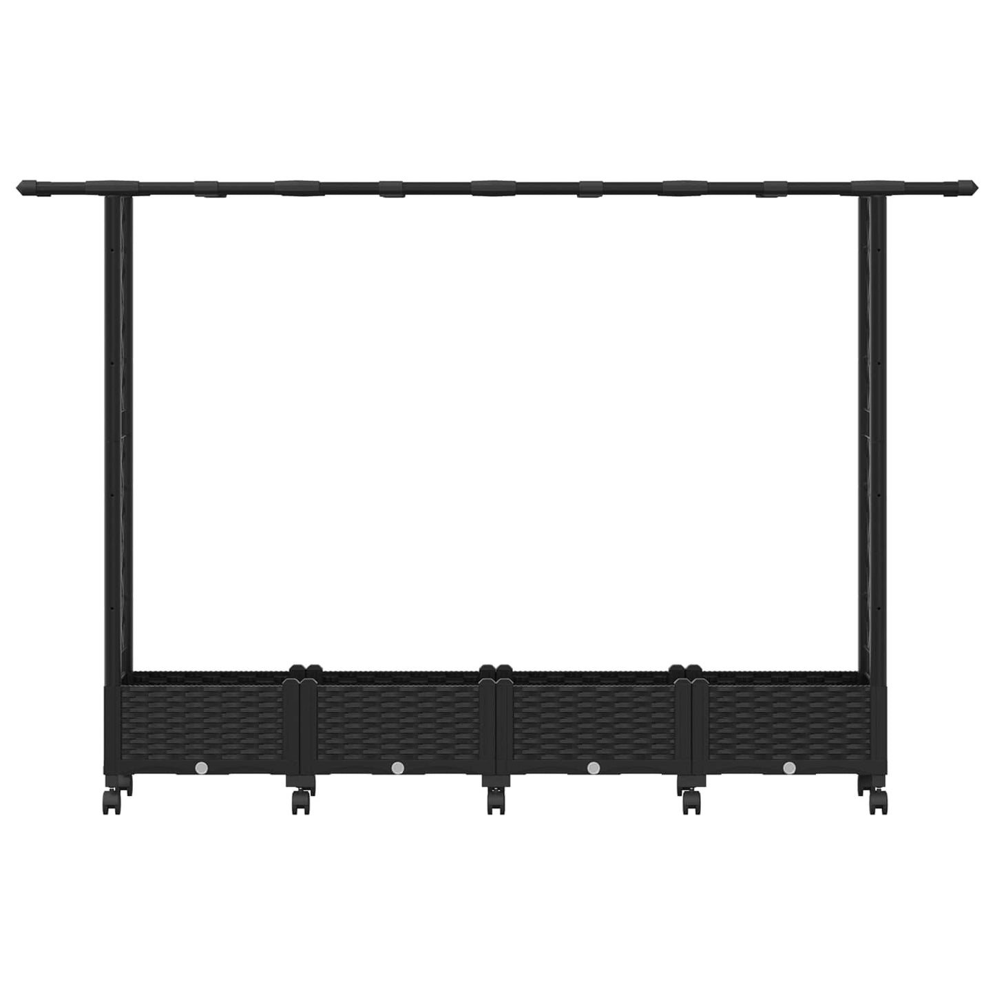 Pakeltas lovas su trelėmis ir stogu Juoda 203 x 40 x 127 cm PP