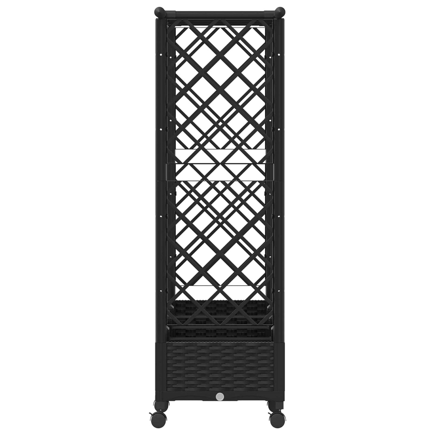 Pakeltas lovas su trelėmis ir stogu Juoda 203 x 40 x 127 cm PP