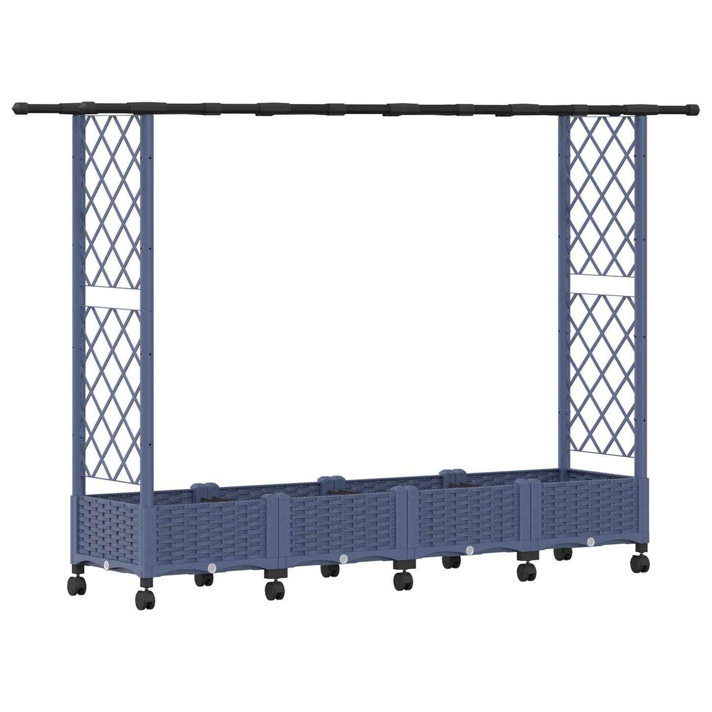 Pakeltas lovas su trelėmis ir stogu Pilka 203 x 40 x 127 cm PP