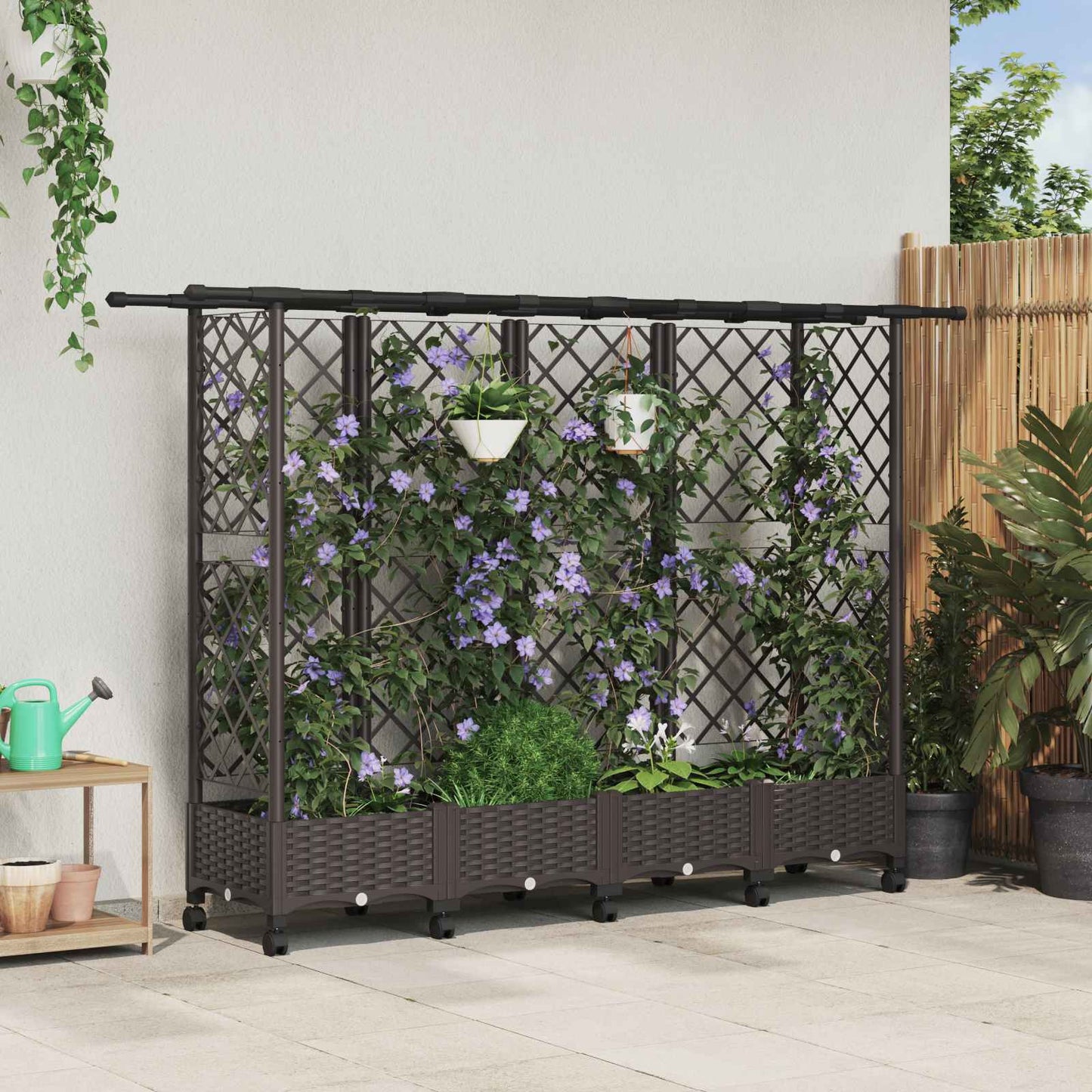 Pakeltas lovas su trelėmis ir stogu Ruda 202,5 x 40 x 127 cm PP