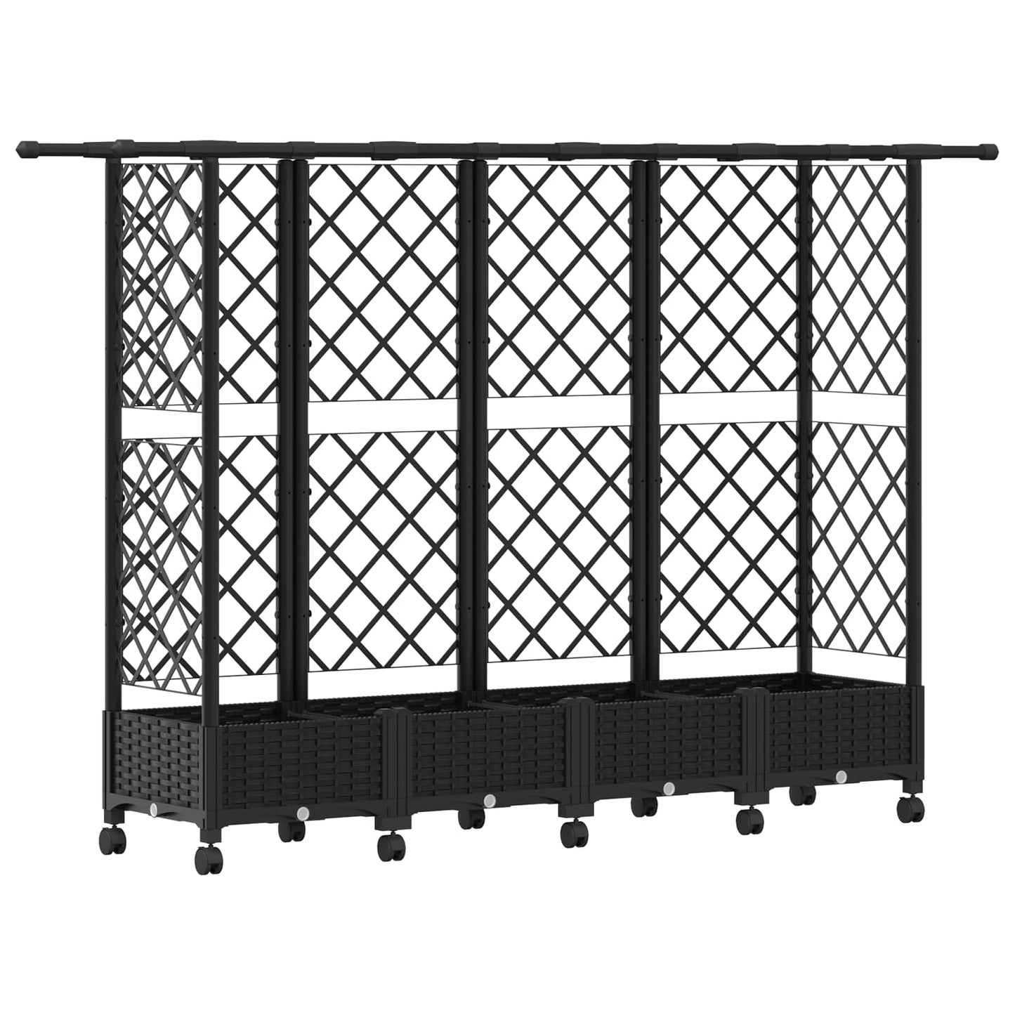 Pakeltas lovas su trelėmis ir stogu Juoda 202,5 x 40 x 127 cm