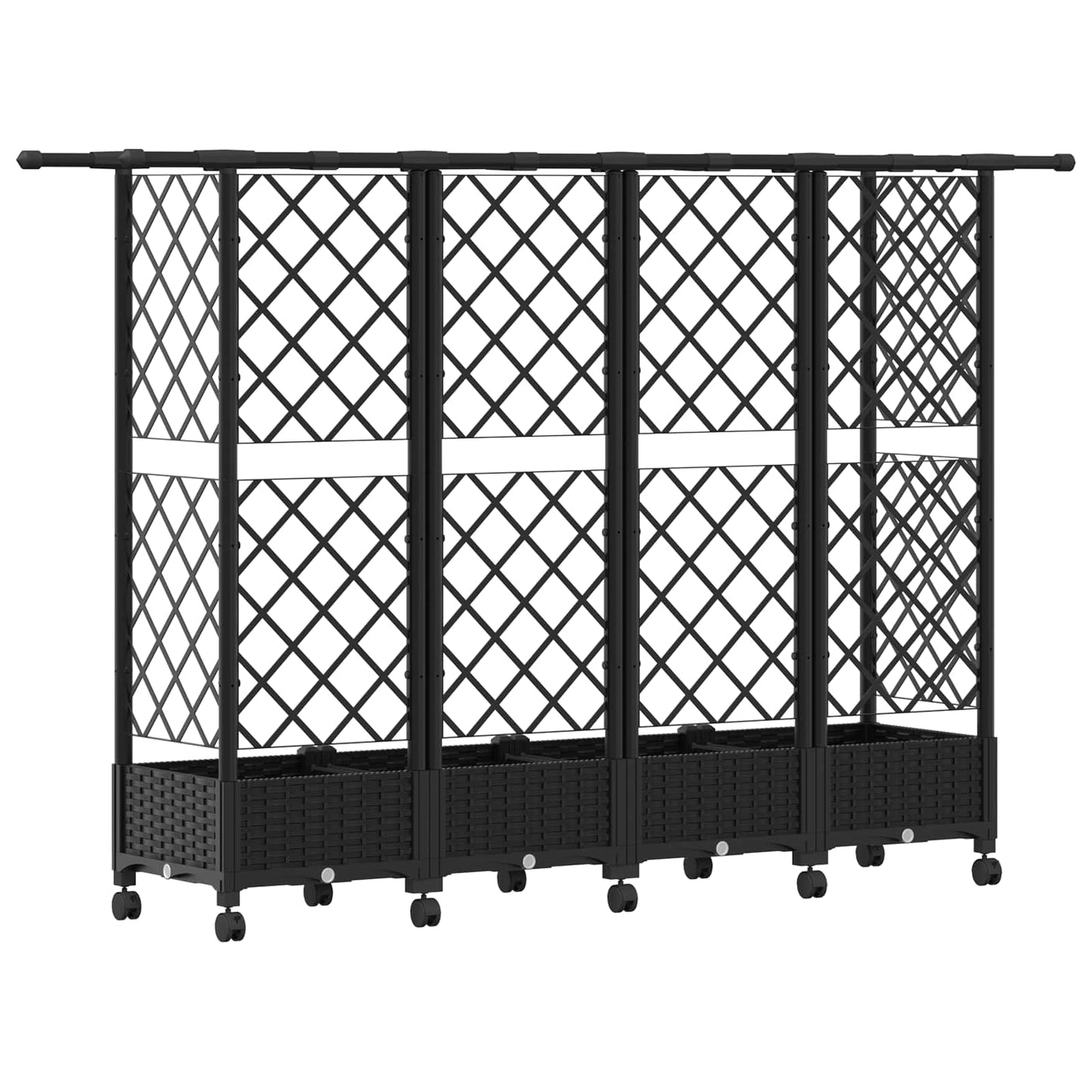 Pakeltas lovas su trelėmis ir stogu Juoda 202,5 x 40 x 127 cm