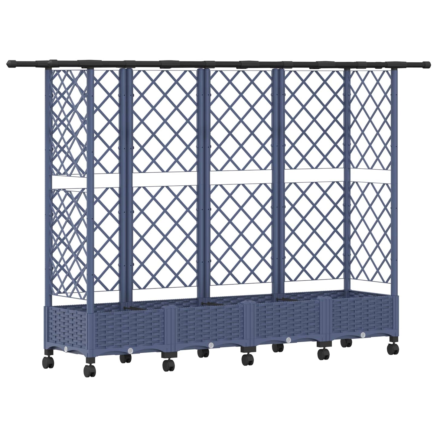 Pakeltas lovas su trelėmis ir stogu Pilka 202,5 x 40 x 127 cm