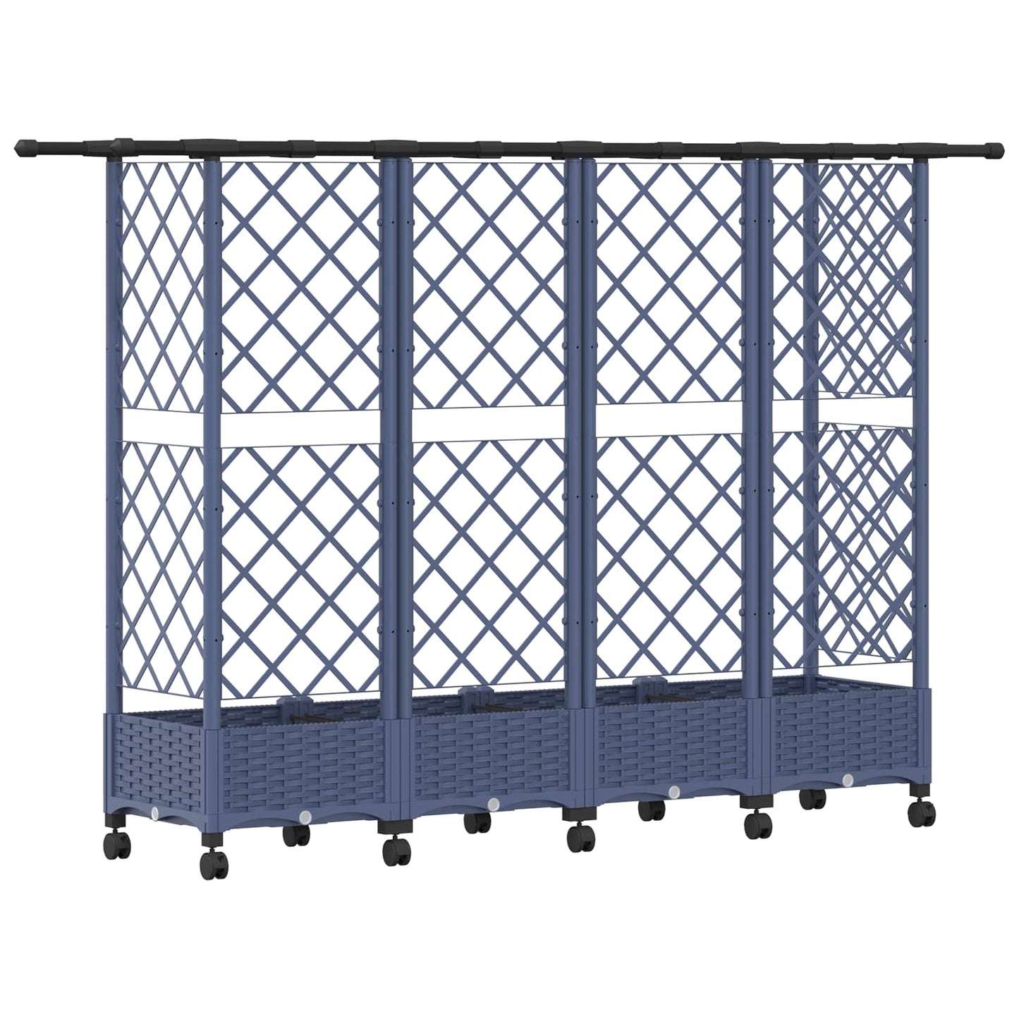 Pakeltas lovas su trelėmis ir stogu Pilka 202,5 x 40 x 127 cm
