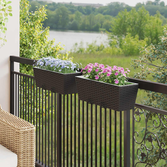 Turėklas 2 pcs Juoda 50 x 17 x 17 cm Metalas