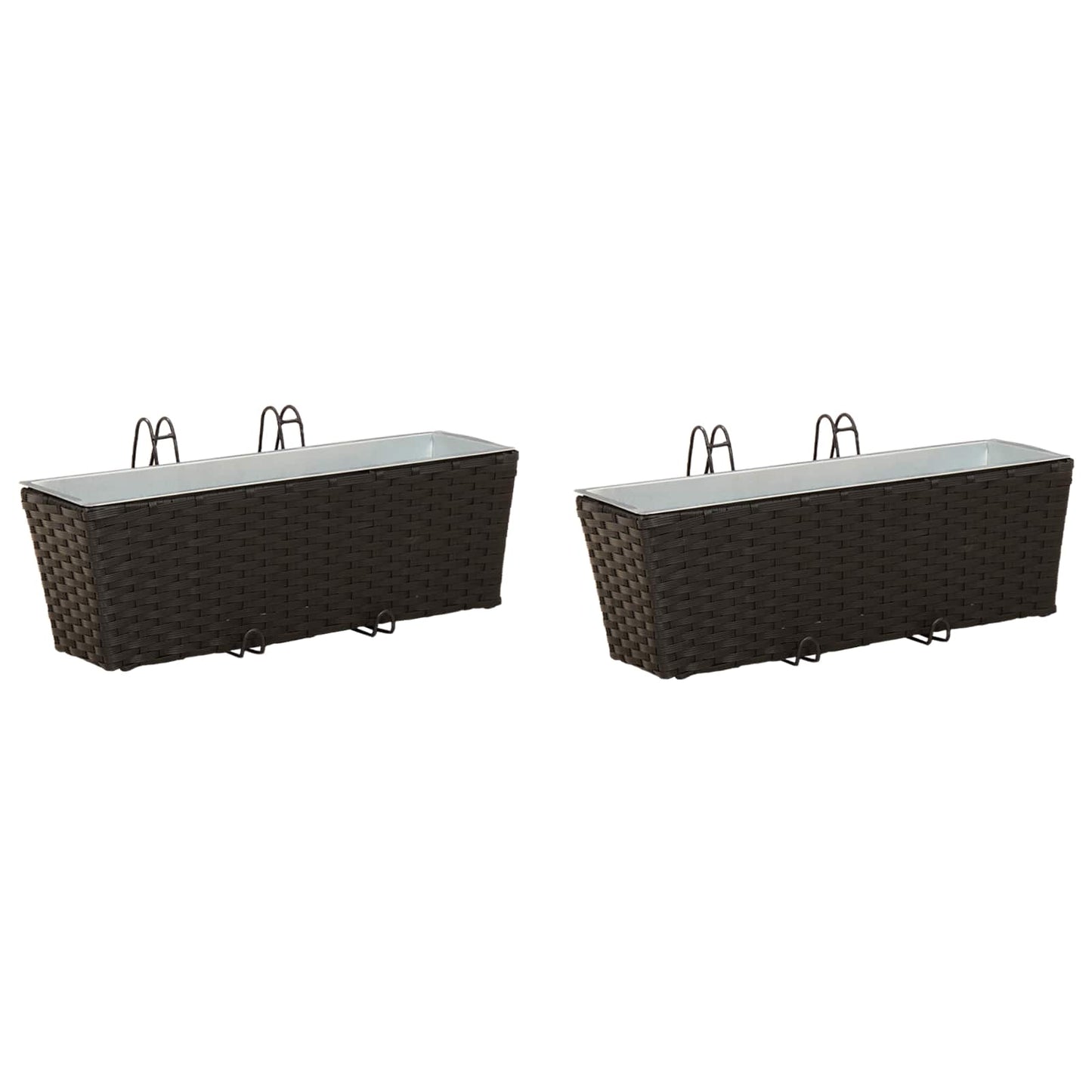 Turėklas 2 pcs Juoda 50 x 17 x 17 cm Metalas