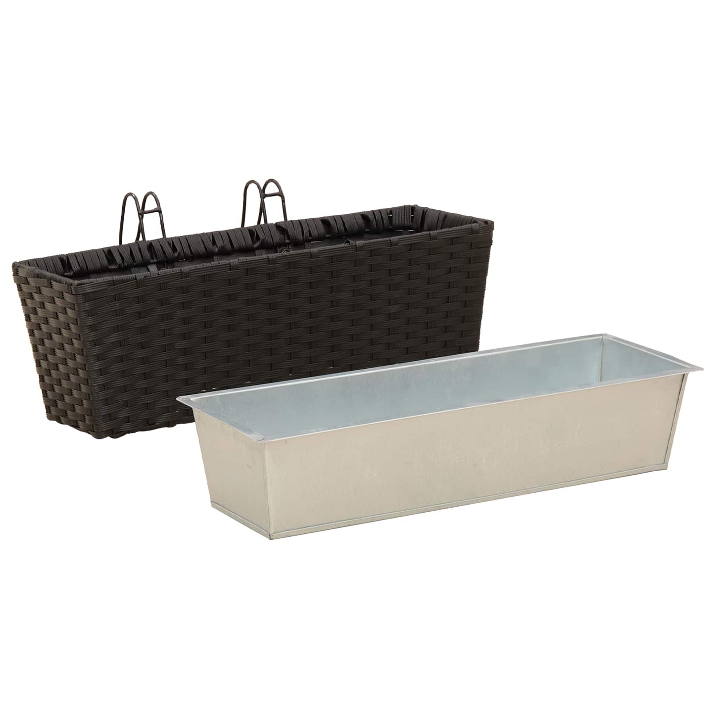Turėklas 2 pcs Juoda 50 x 17 x 17 cm Metalas